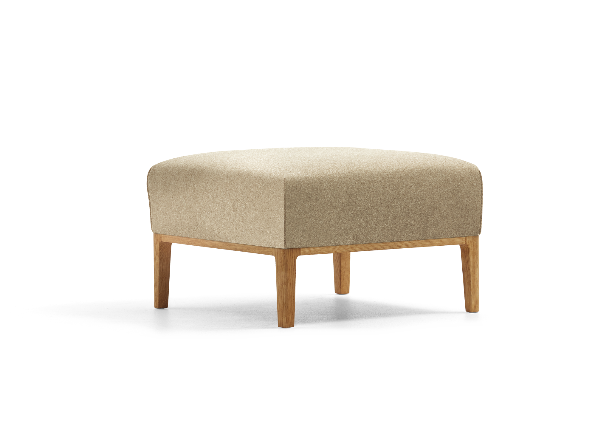 Hocker Lorea, mit Bezug Wollstoff Stavang Sand