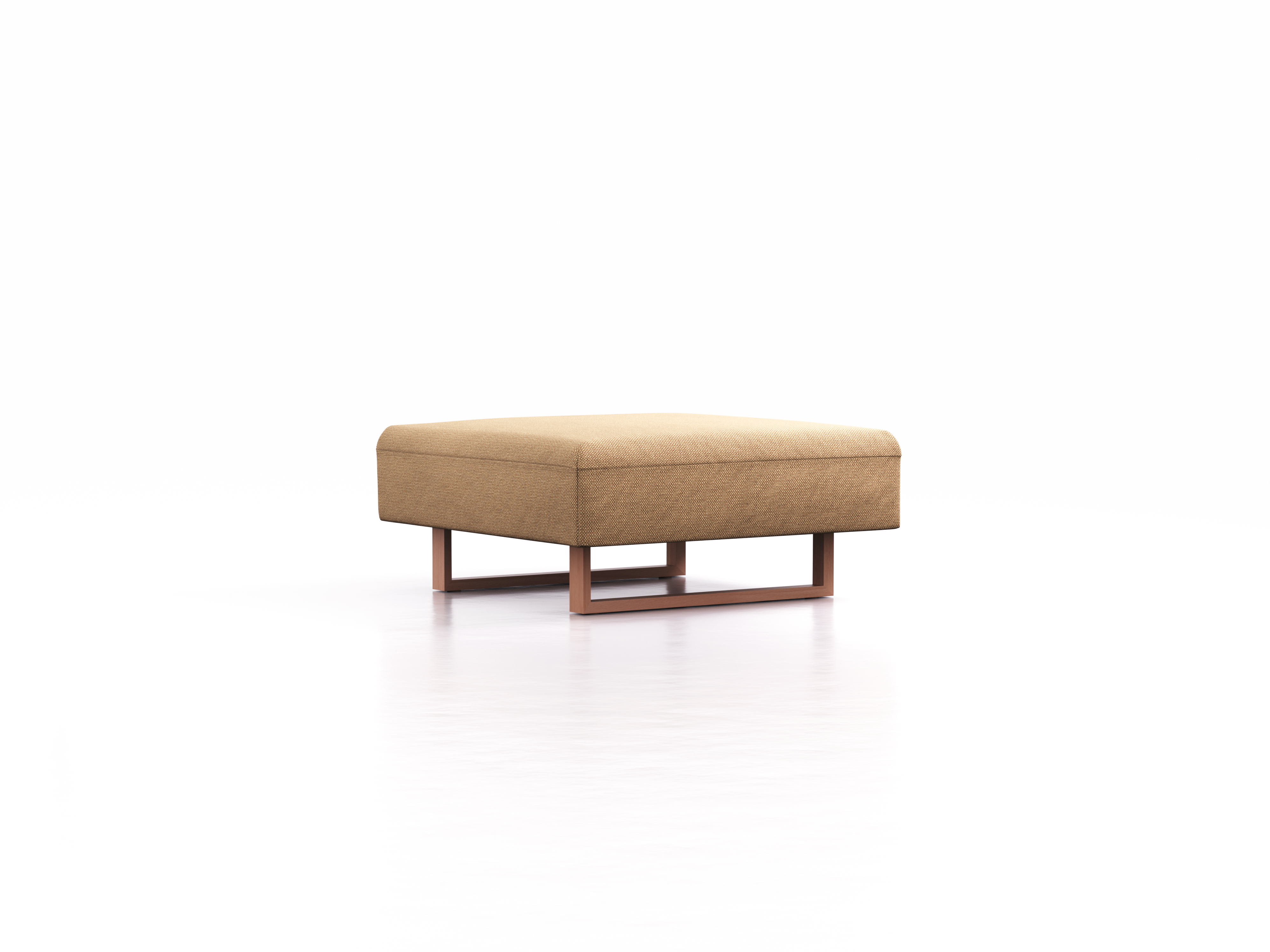 Hocker Sereno, B96xT96cm, Sitzhöhe 43 cm, Kufenfuß Buche, Wollstoff Elverum Haselnuss