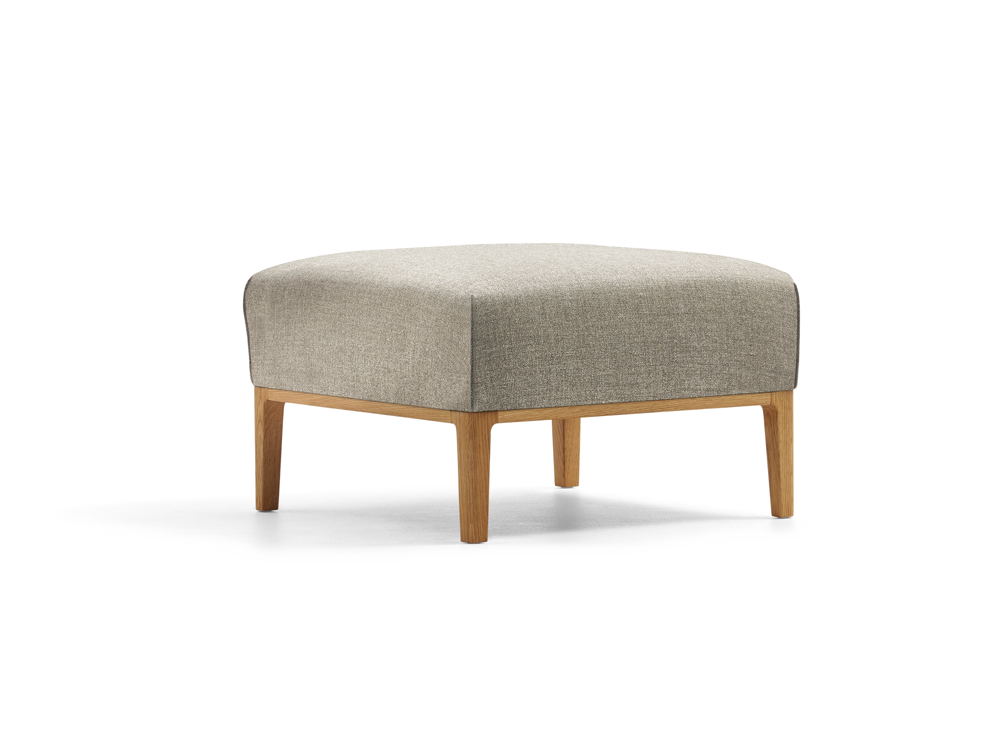 Hocker Lorea, mit Bezug Wollstoff Tano Natur, Eiche