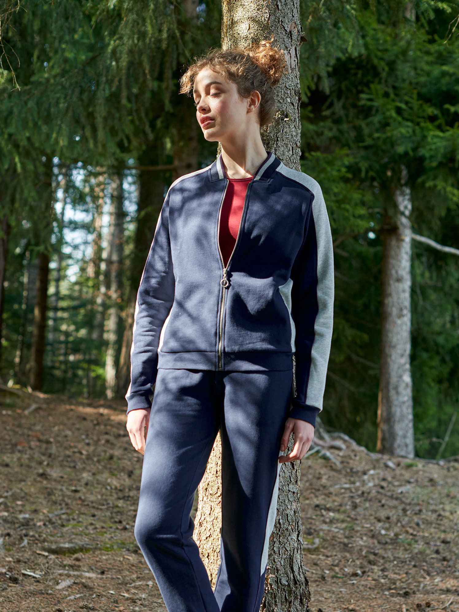 Sweatjacke, color block