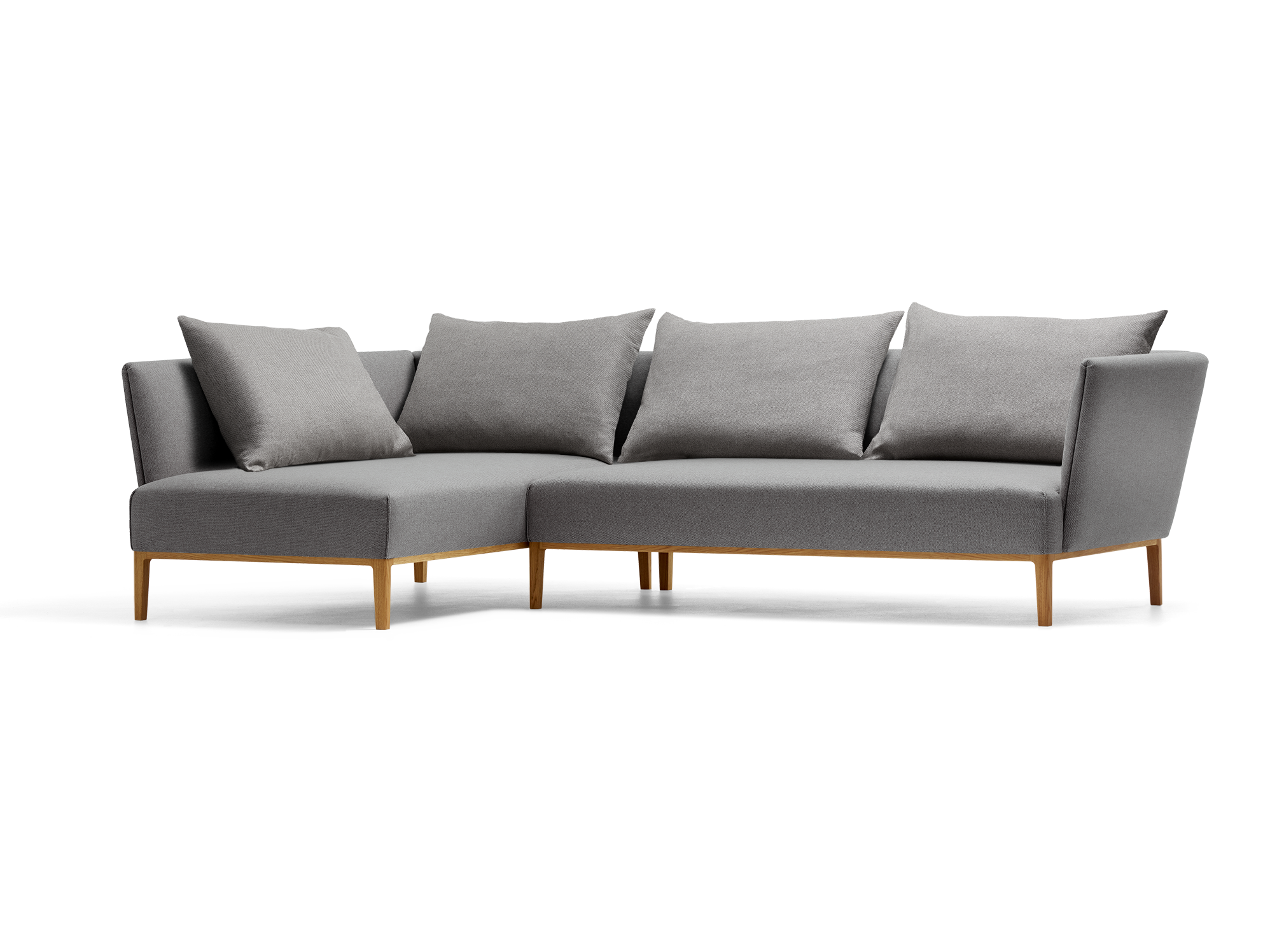 Lorea Ecksofa, Eiche, mit Bezug Wollstoff Elverum Mocca