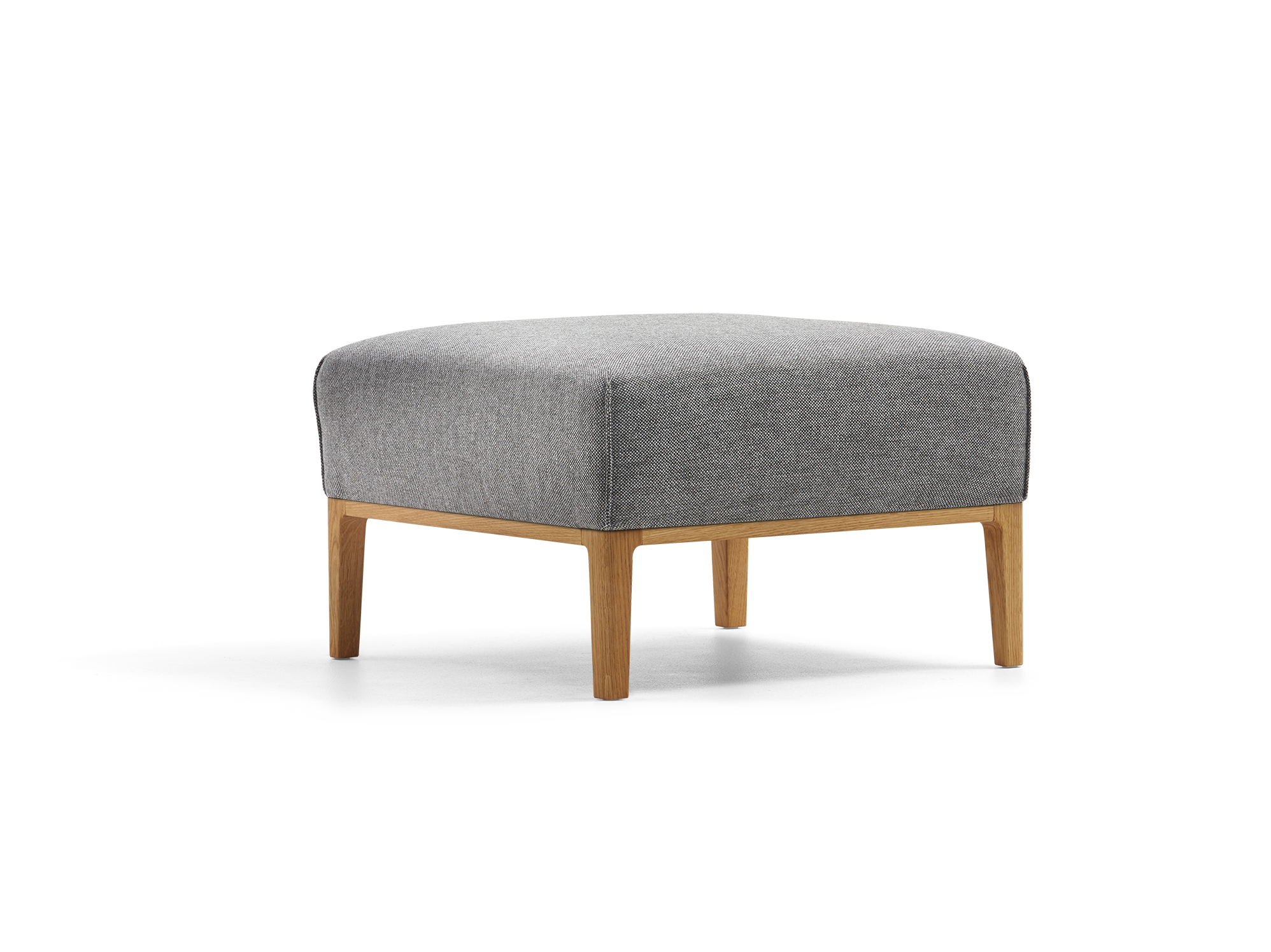 Hocker Lorea, Eiche, mit Bezug Wollstoff Elverum Mocca