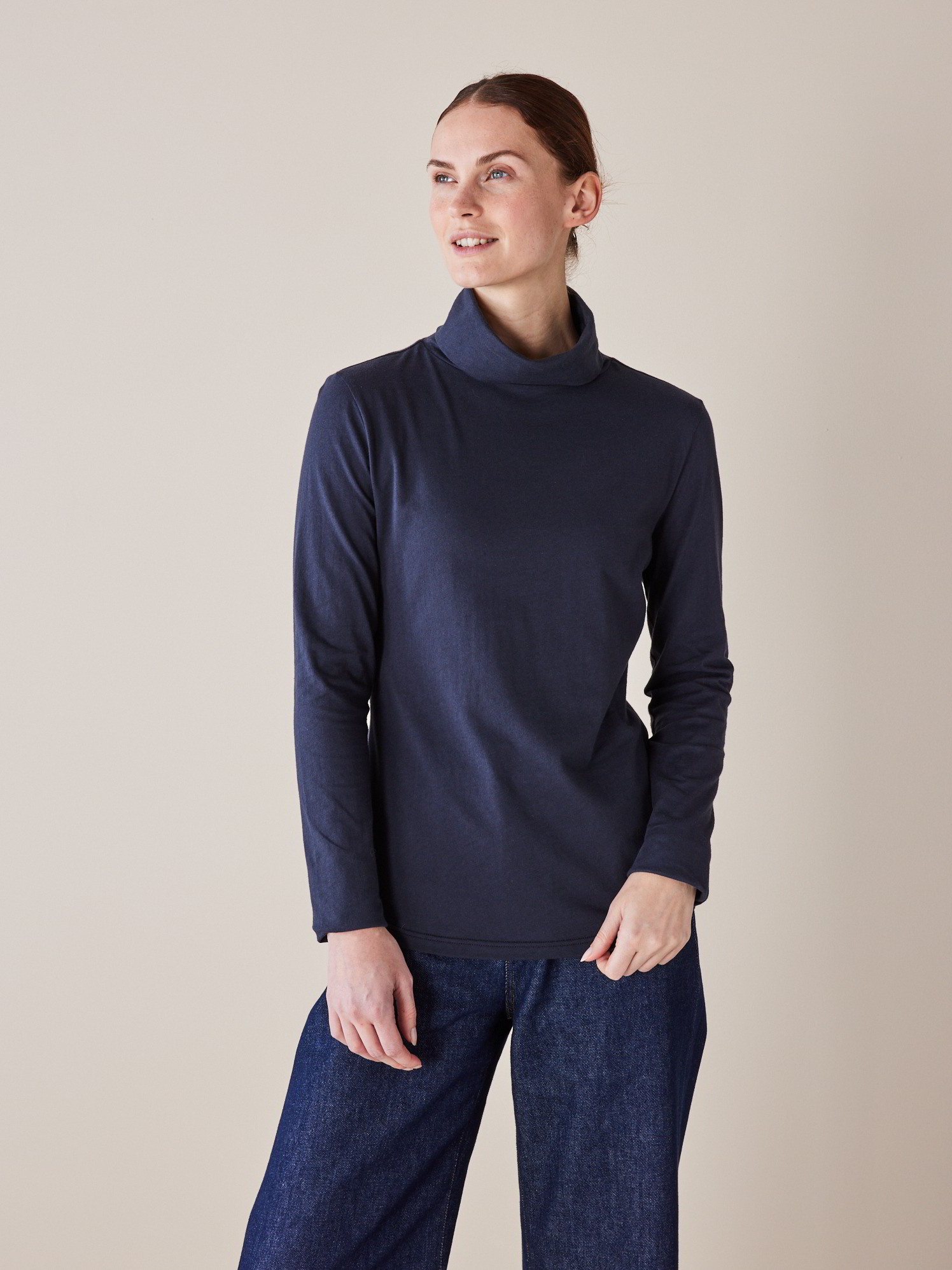 Shirt-Rollkragen, navy