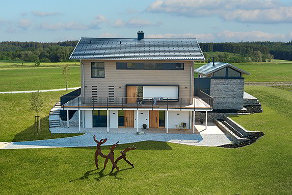 Das Musterhaus „Heimat 4.0" von Baufritz – Rendering