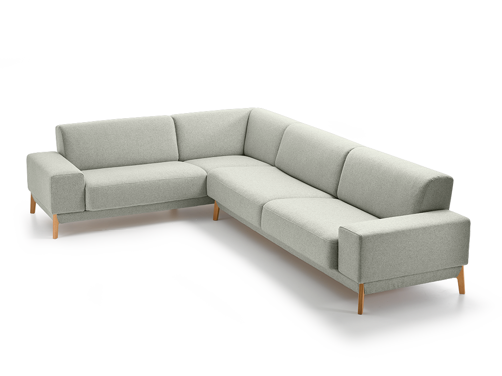Ecksofa Alani, Buche, mit Bezug Leinenstoff Lino Jade Ecksofa Alani, Buche, mit Bezug Leinenstoff Lino Jade