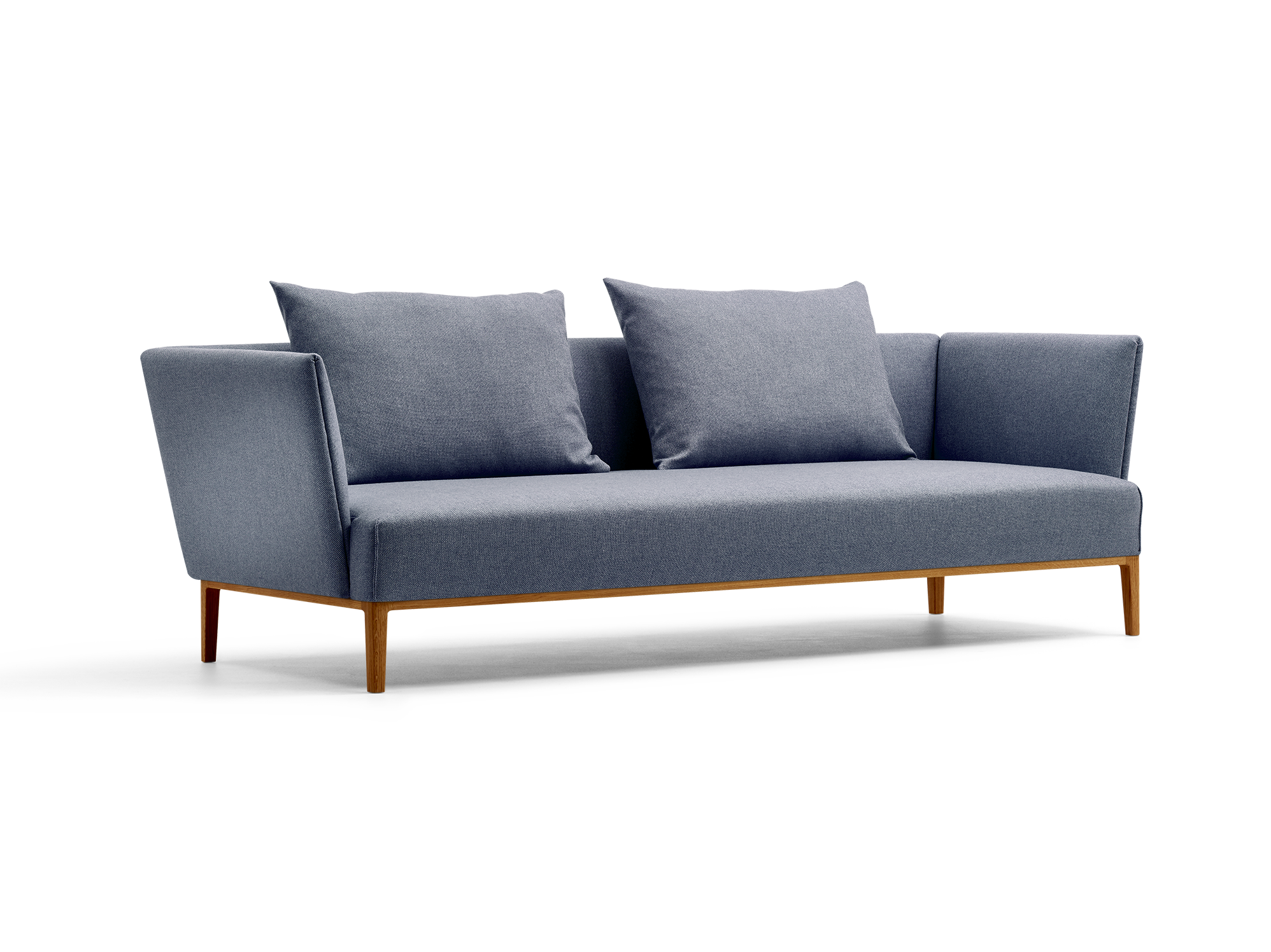 Lorea 3er-Sofa, Eiche, mit Bezug Wollstoff Elverum Ozean