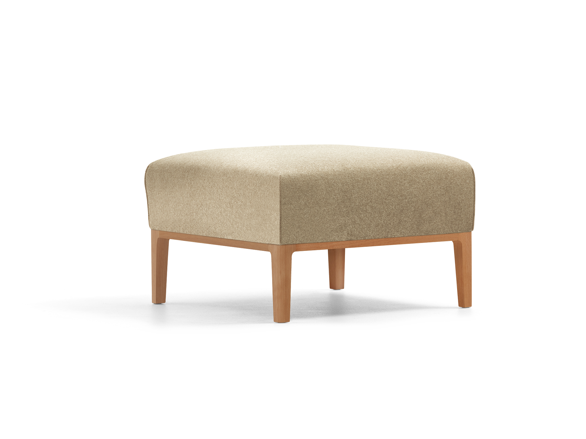 Hocker Lorea, Buche, mit Bezug Wollstoff Stavang Sand