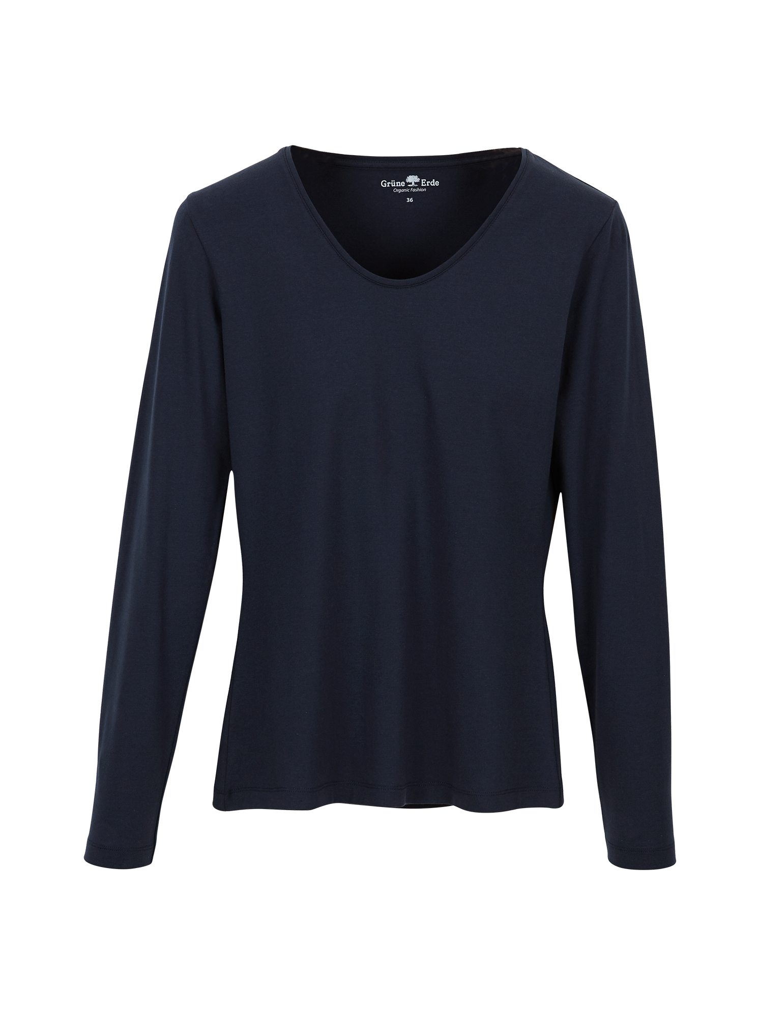 Grüne Erde Shirt mit V-Ausschnitt dark navy Grüne Erde Shirt mit V-Ausschnitt dark navy