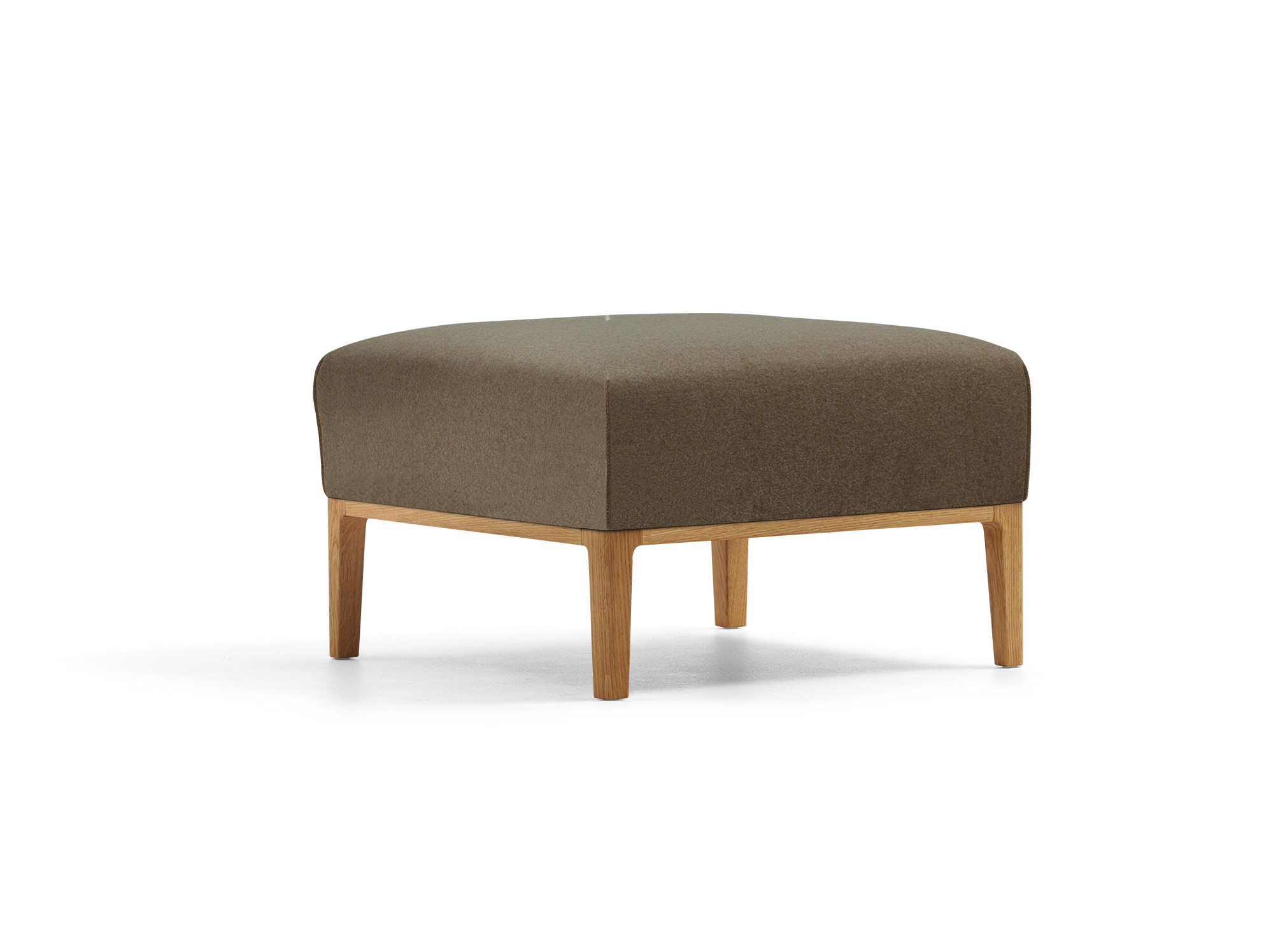 Hocker Lorea, Eiche, mit Bezug Wollstoff Stavang Torf