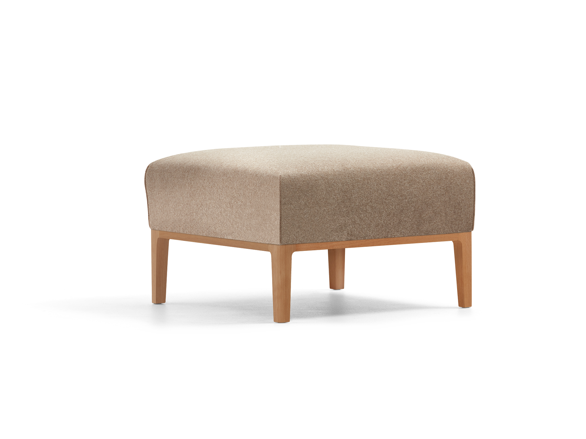 Hocker Lorea, Buche, mit Bezug Wollstoff Stavang Haselnuss