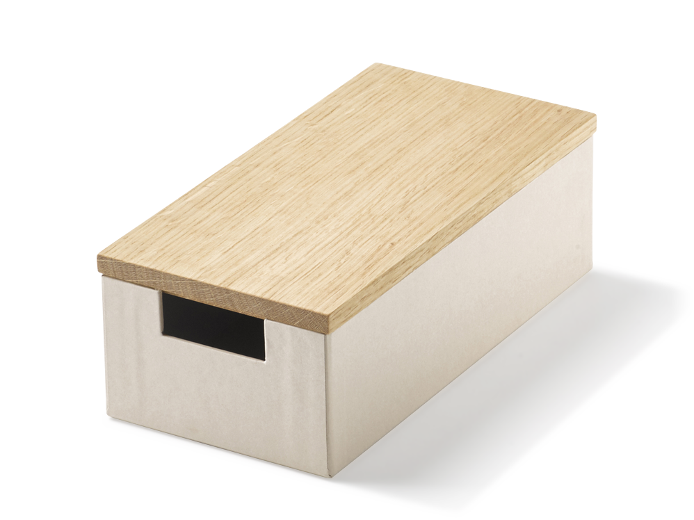 Scribble Kartonbox mit Holzdeckel Eiche