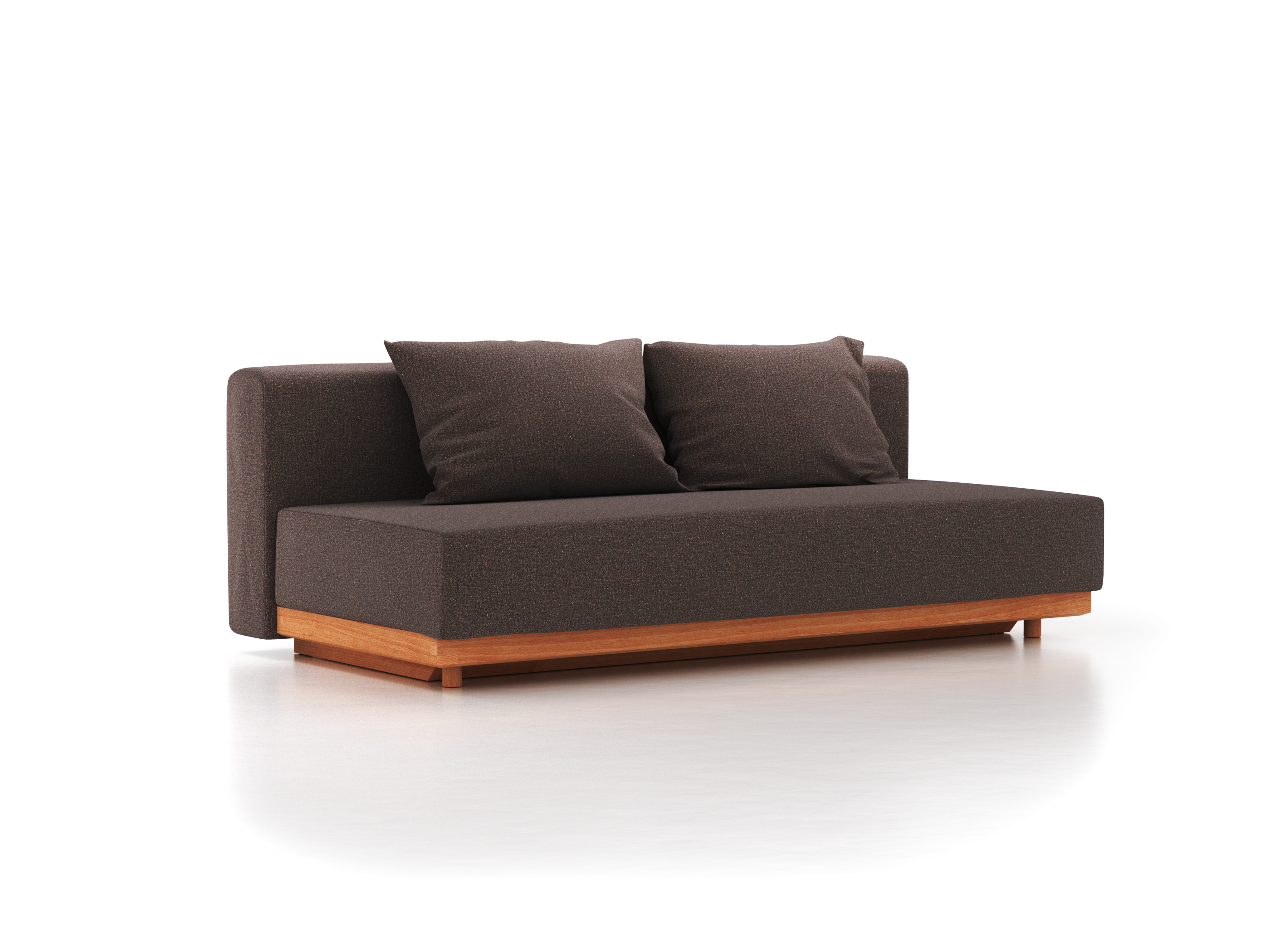 Schlafsofa Nebo B200 x T108 x H72, Sitzhöhe 42cm/Sitztiefe 85cm, inkl. 2 Kissen (80 x 55cm), Wollstoff Tano Natur Dunkel (81), Buche