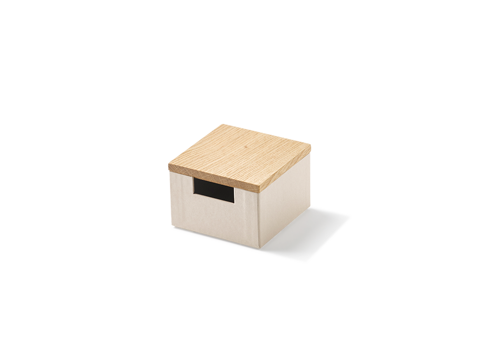 Scribble Kartonbox mit Holzdeckel Eiche 11,1 x 11,1 x 7,7 cm