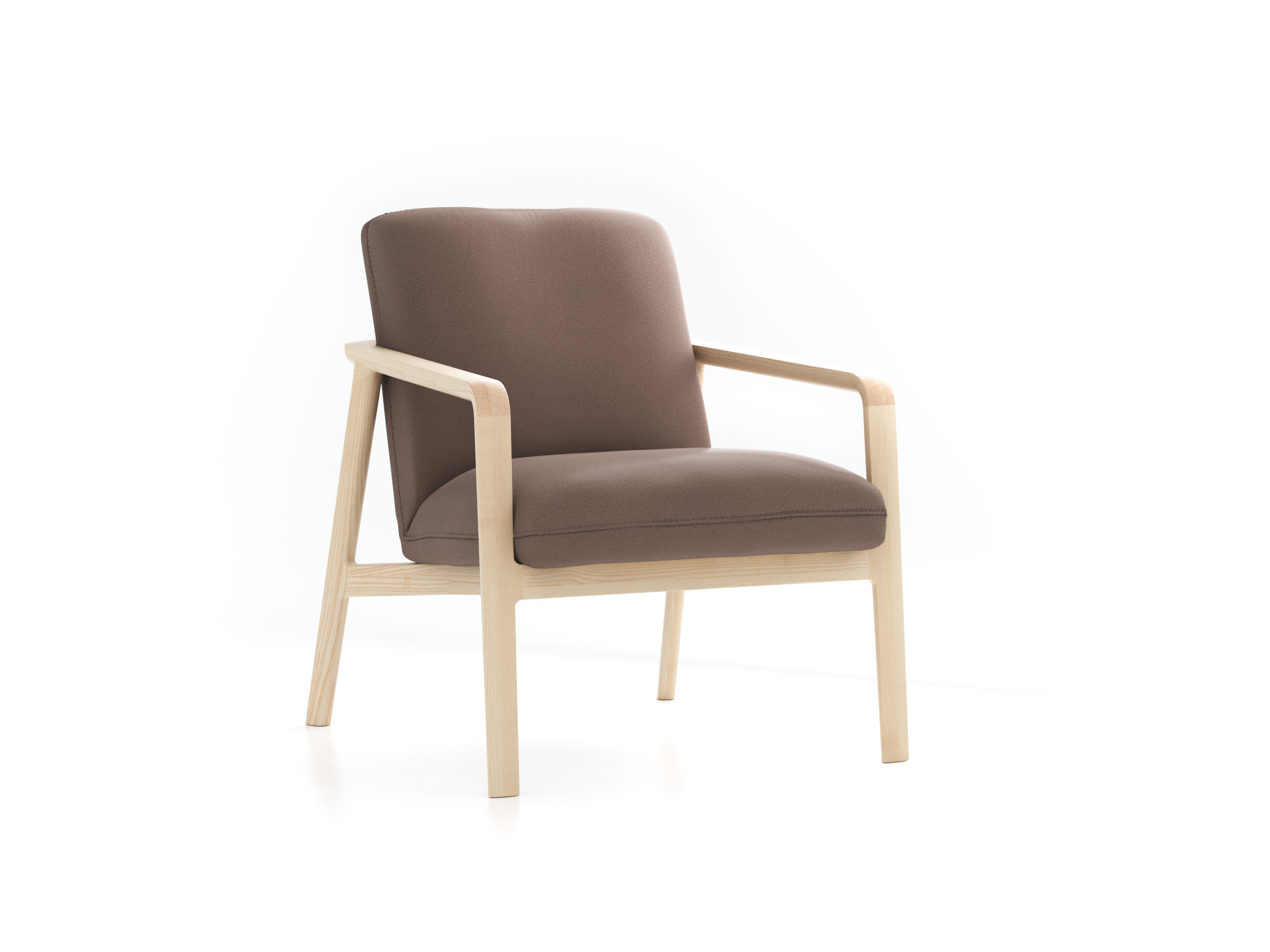 Fauteuil Ketil, Wollstoff Kaland Torf (70), Esche