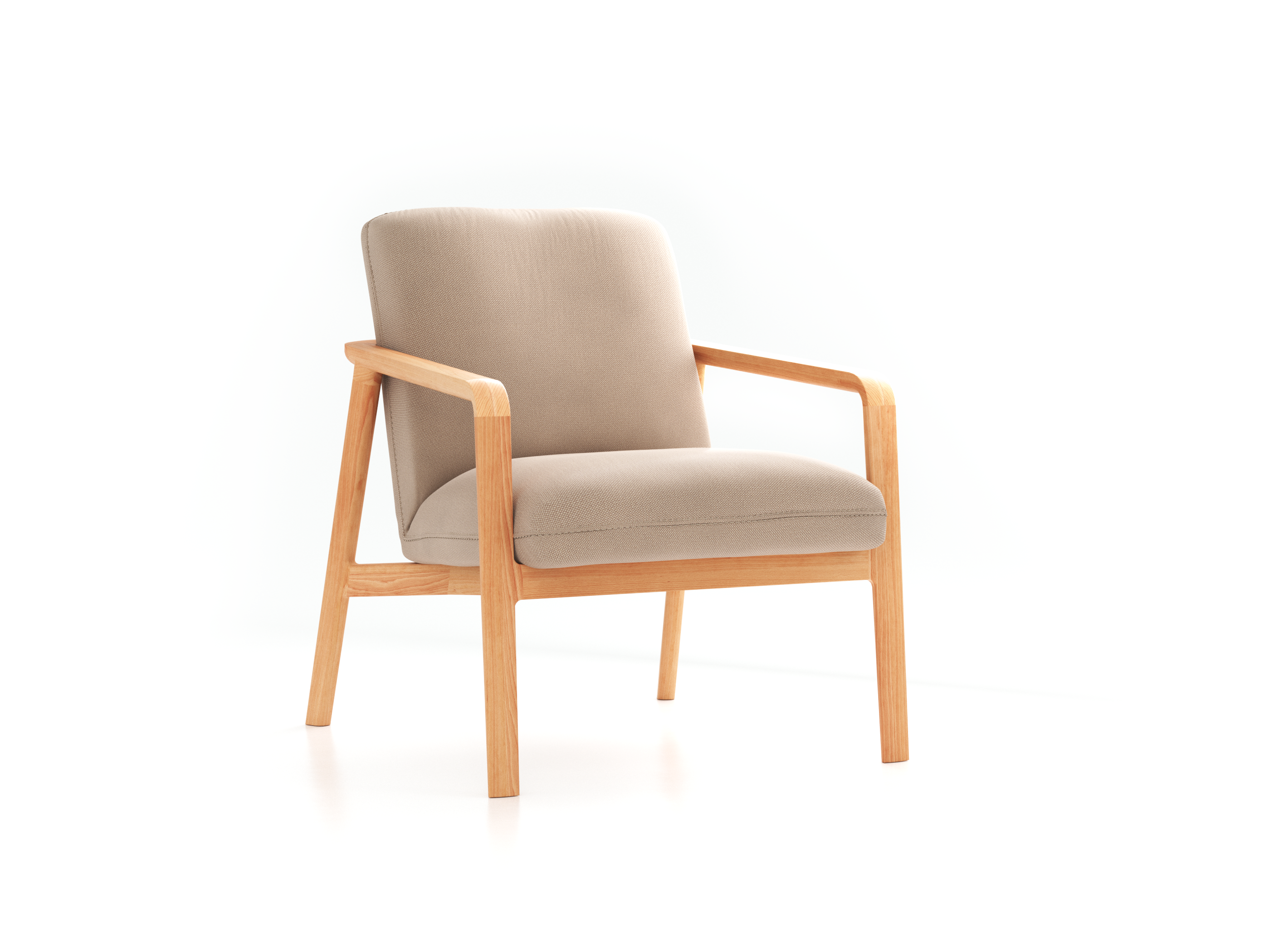 Fauteuil Ketil, Wollstoff Elverum Haselnuss (74), Buche