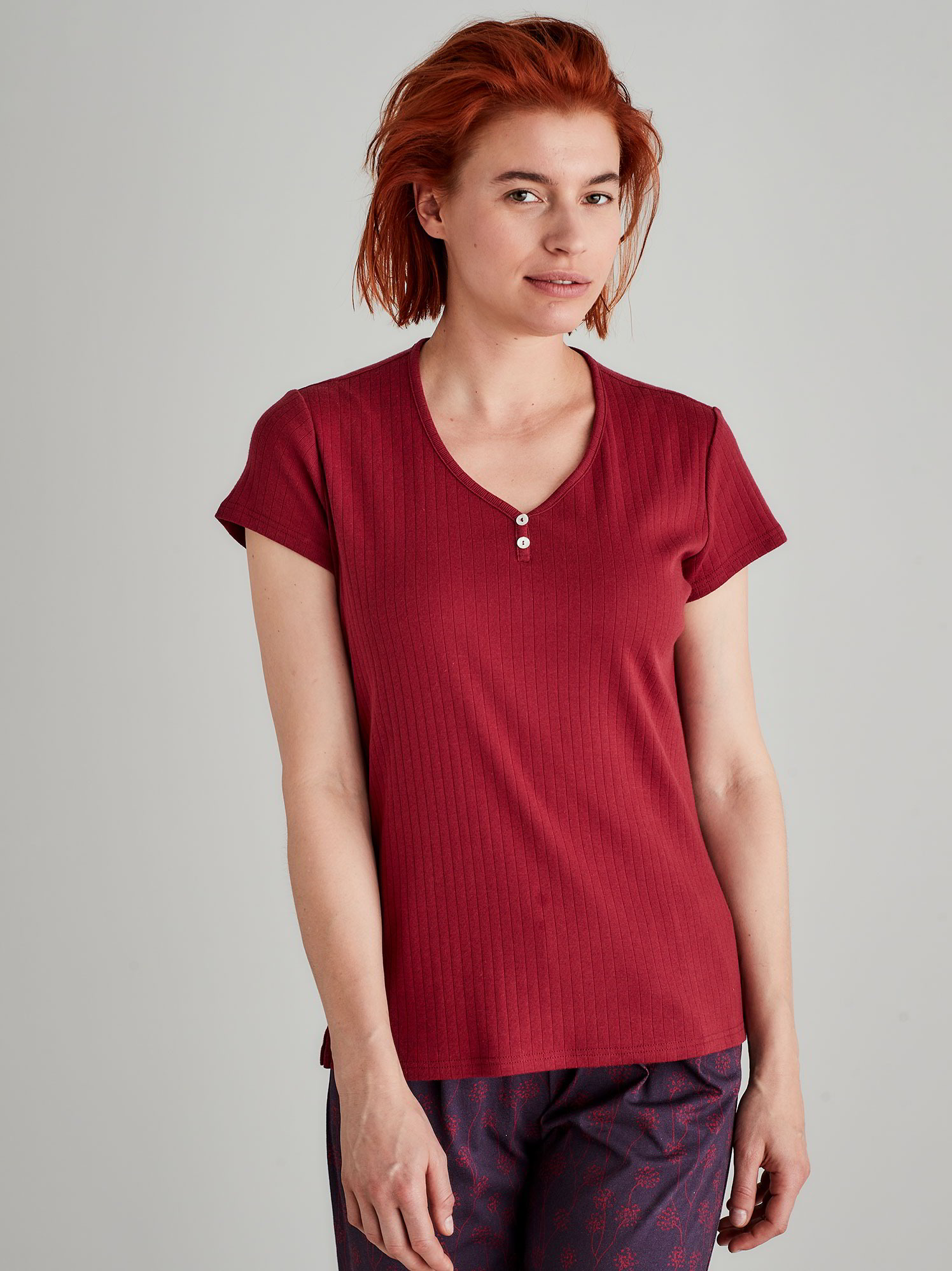 Shirt-Kurzarm, 25 cranberry