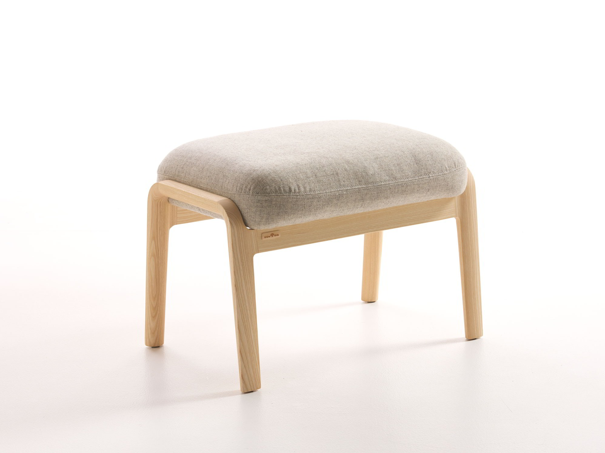 Hocker Ketil, Wollstoff Tano Natur Hell, Esche