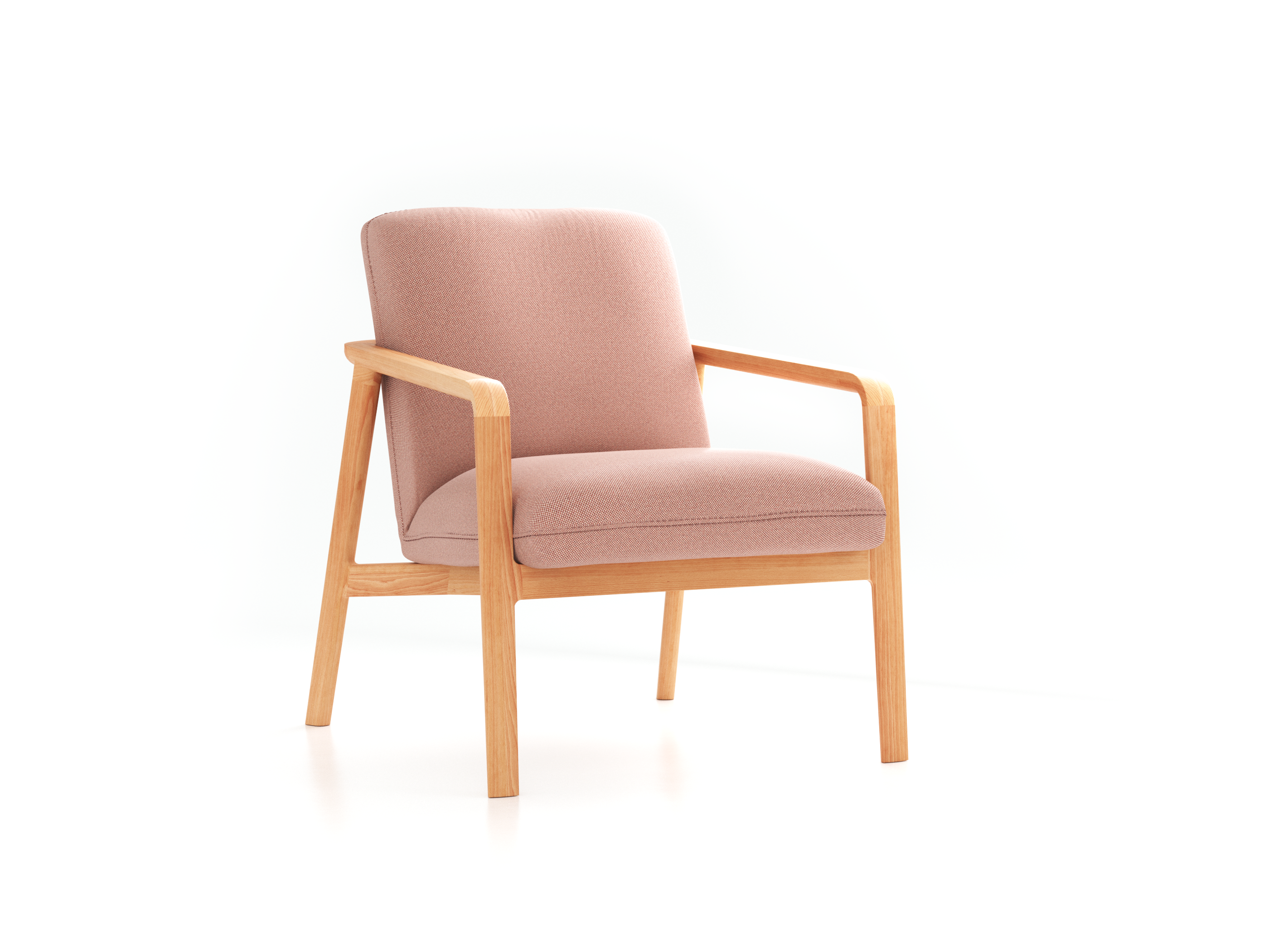 Fauteuil Ketil, Wollstoff Elverum Ziegel (85), Buche