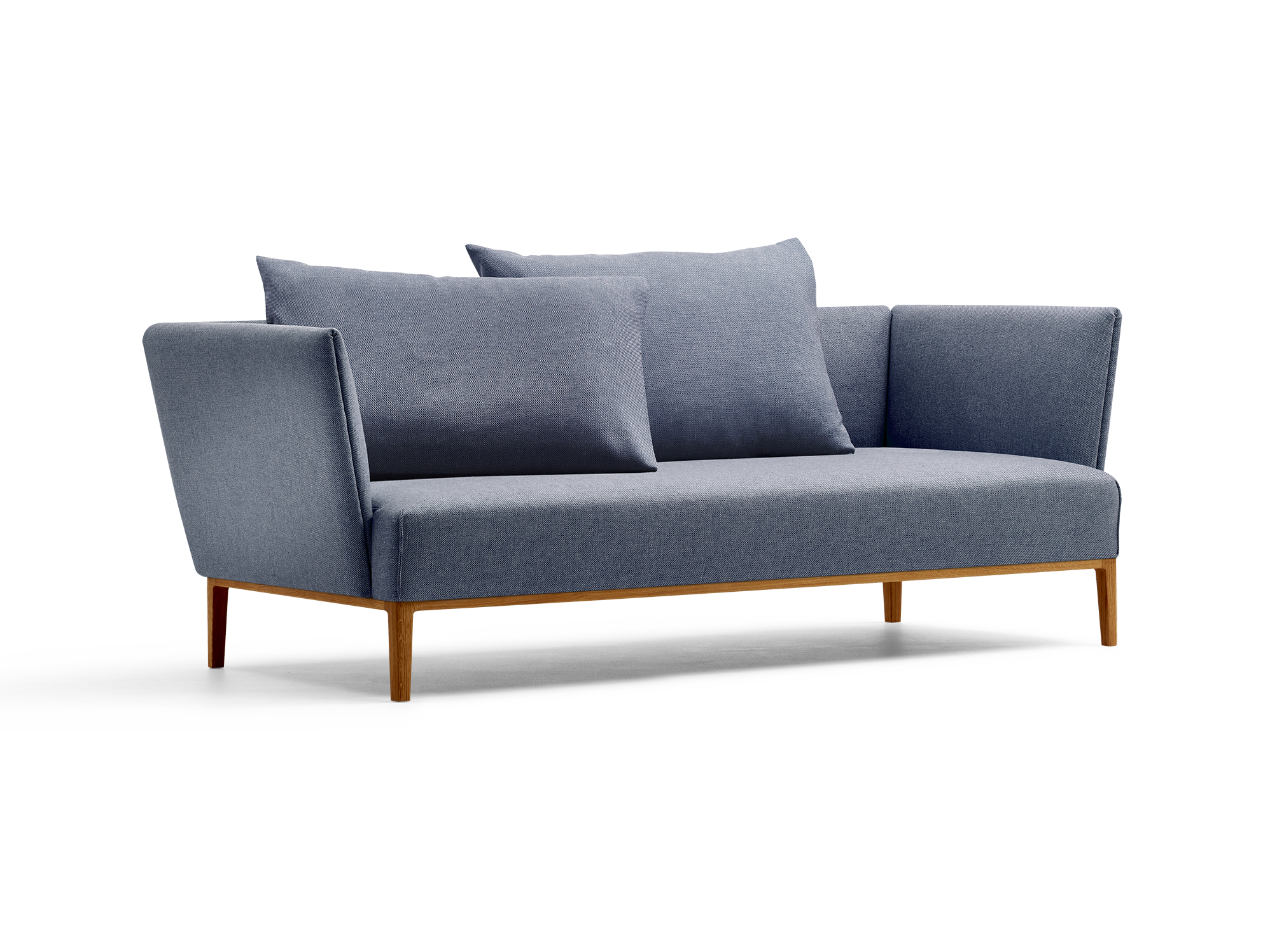 Lorea 2er-Sofa, Eiche, mit Bezug Wollstoff Elverum Ozean