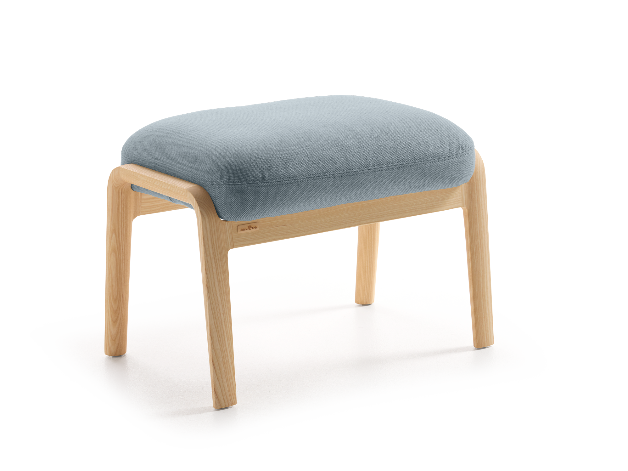 Hocker Ketil, Wollstoff Elverum Blaugrau (83), Esche