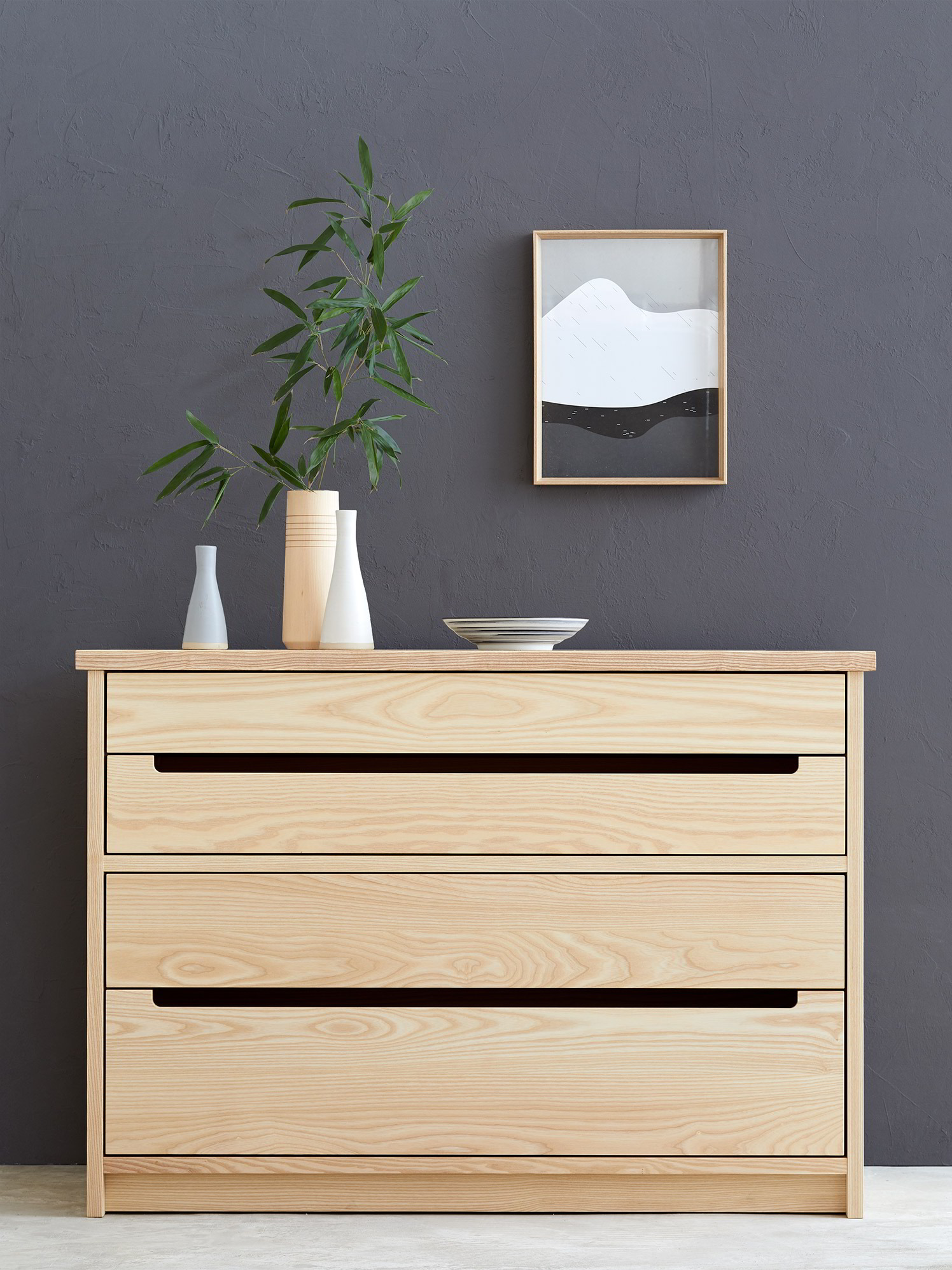 Ladenkommode Kuraki Esche 4 Laden Grune Erde