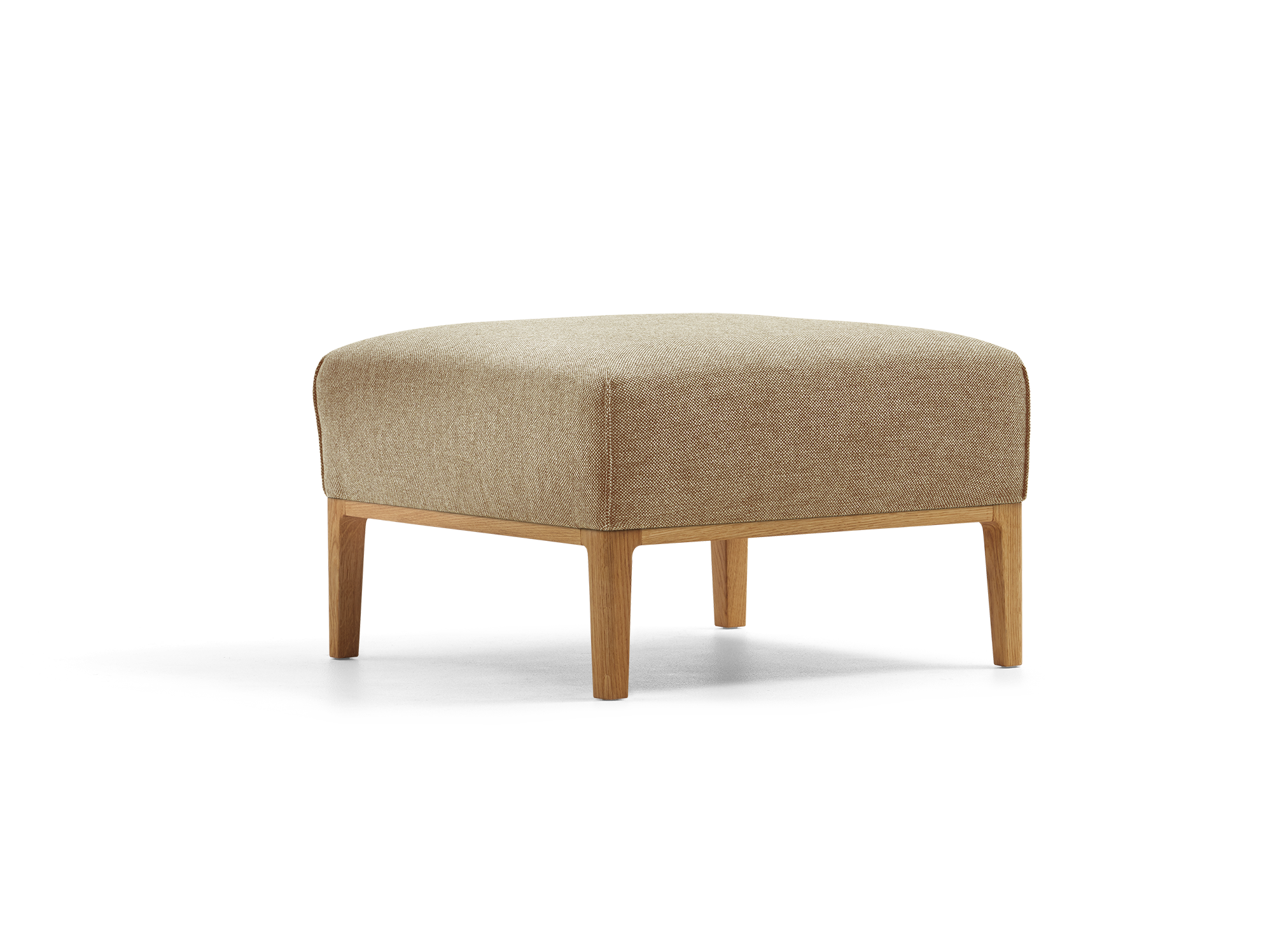 Hocker Lorea, Eiche, mit Bezug Wollstoff Elverum Haselnuss