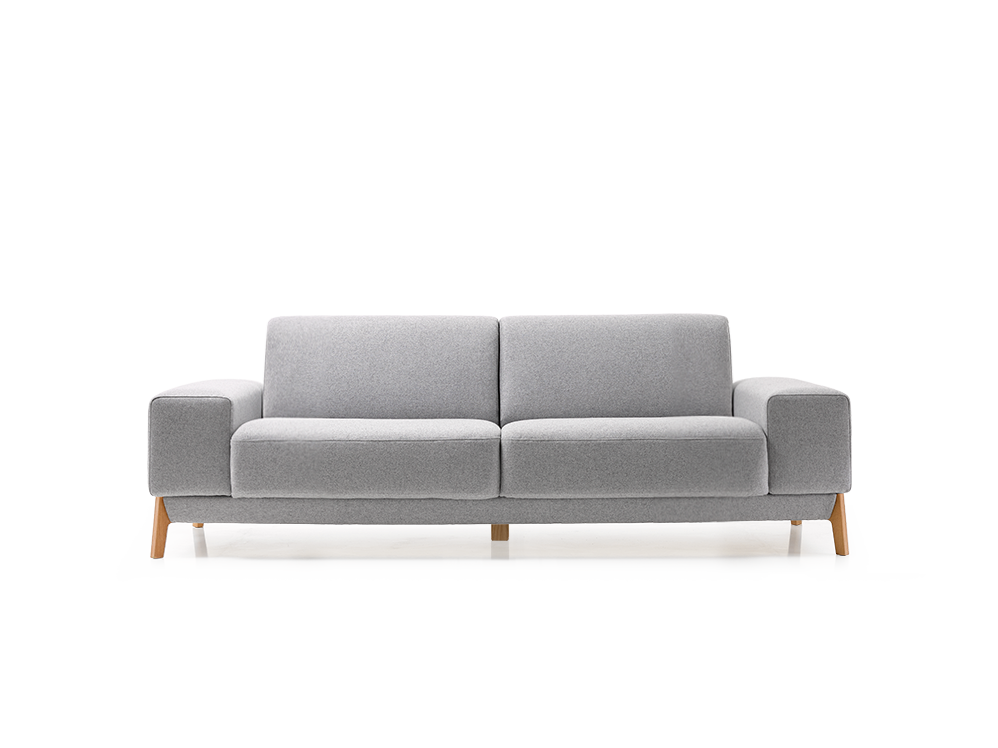 Sofa Alani, Buche, mit Bezug Wollstoff Tartini Kiesel Sofa Alani, Buche, mit Bezug Wollstoff Tartini Kiesel