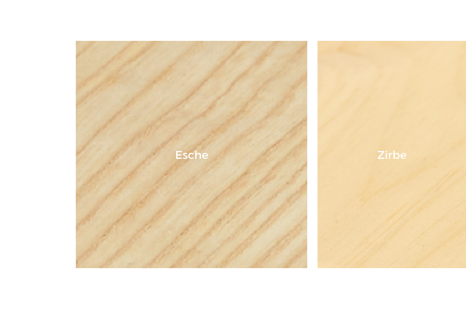 Leitfarbe Sand: Helle Holzarten - Esche, Zirbe