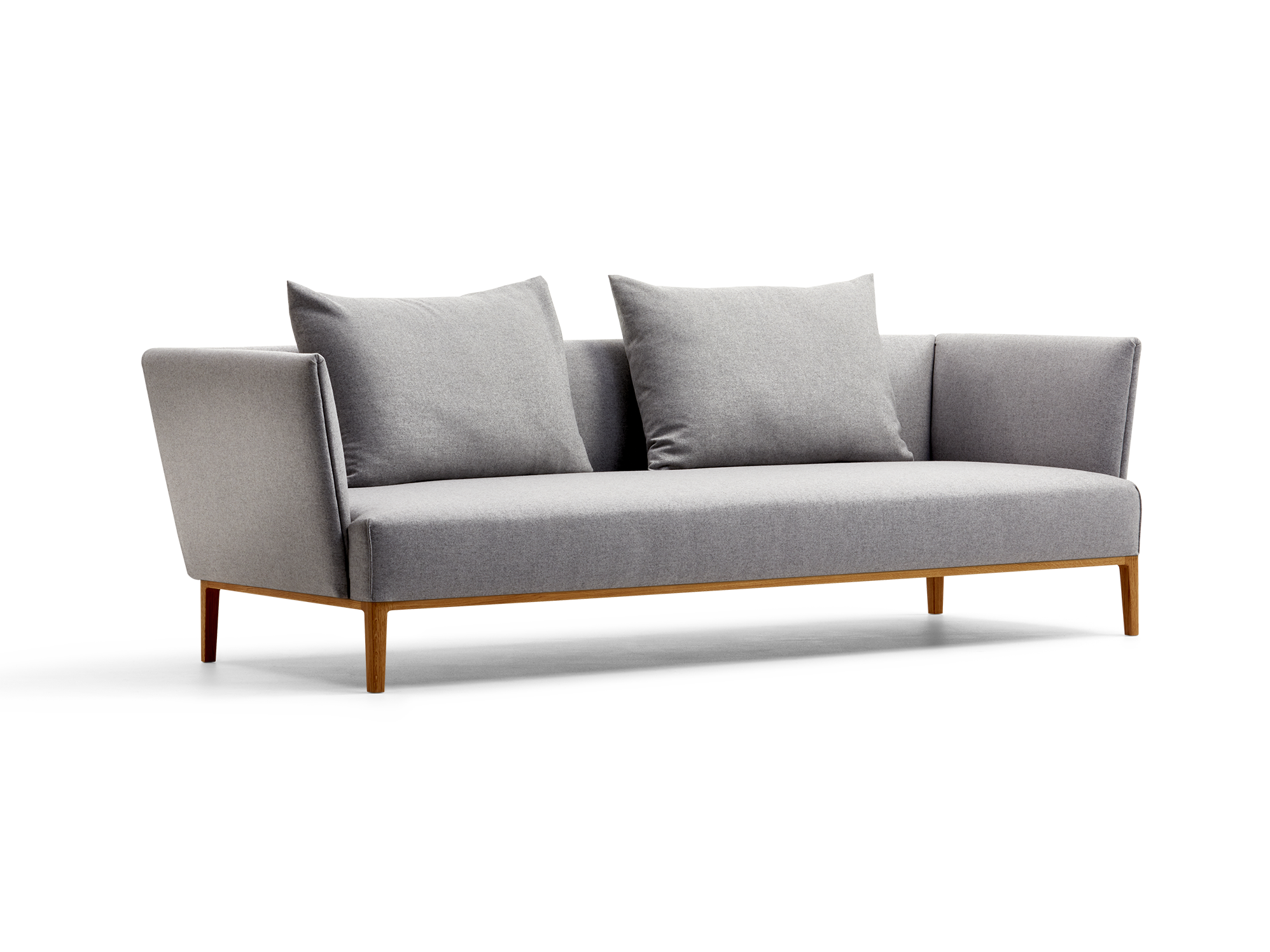 Lorea 3er-Sofa, Eiche, mit Bezug Wollstoff Stavang Kiesel