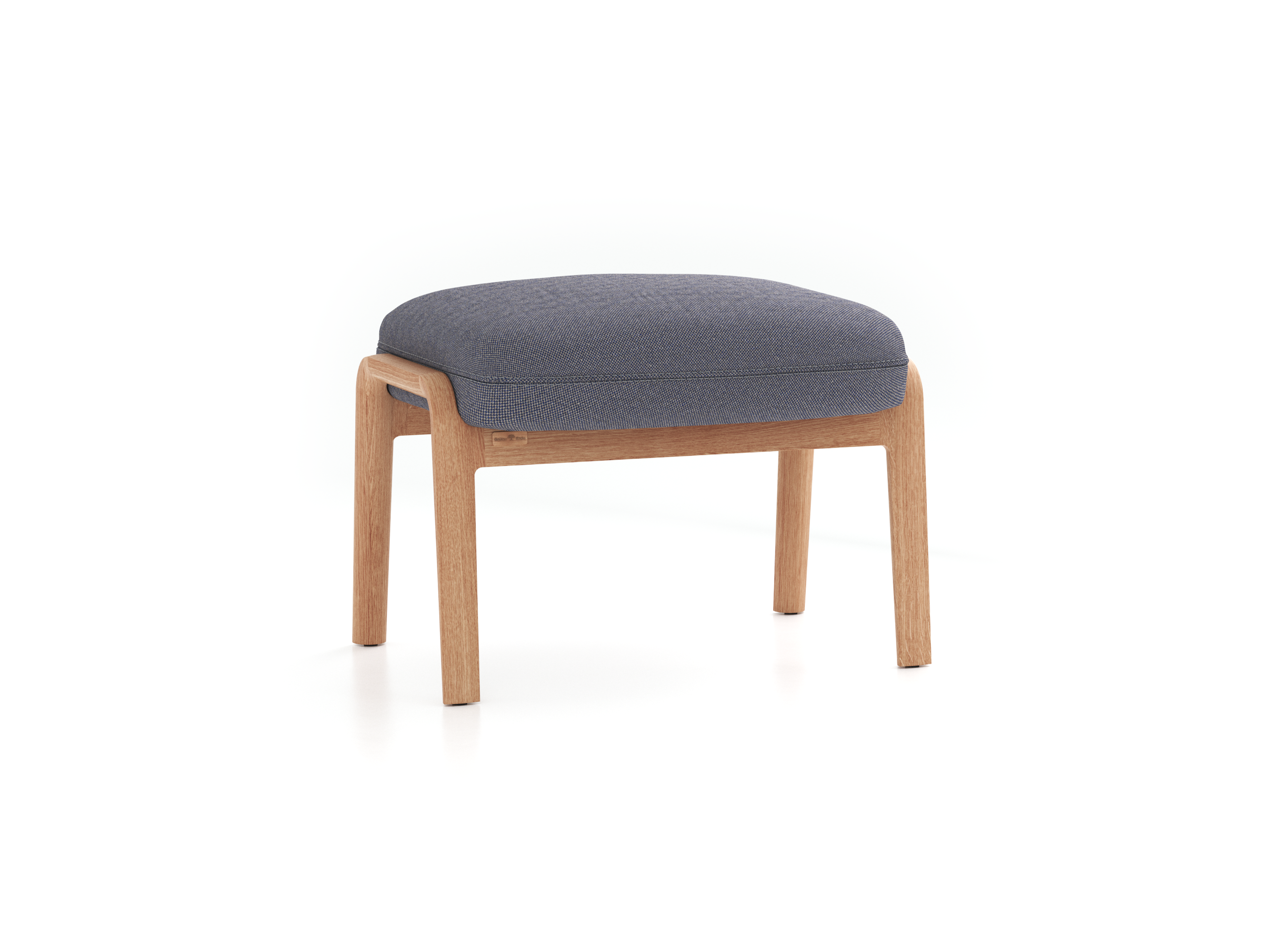 Hocker Ketil, Wollstoff Elverum Torfblau (82), Eiche