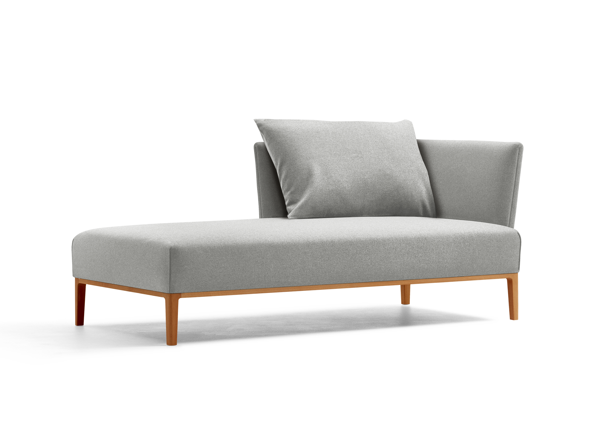 Lorea Tagesliege Armlehne rechts 172,5 x 92,5 cm, Buche, mit Bezug Wollstoff Stavang Kiesel