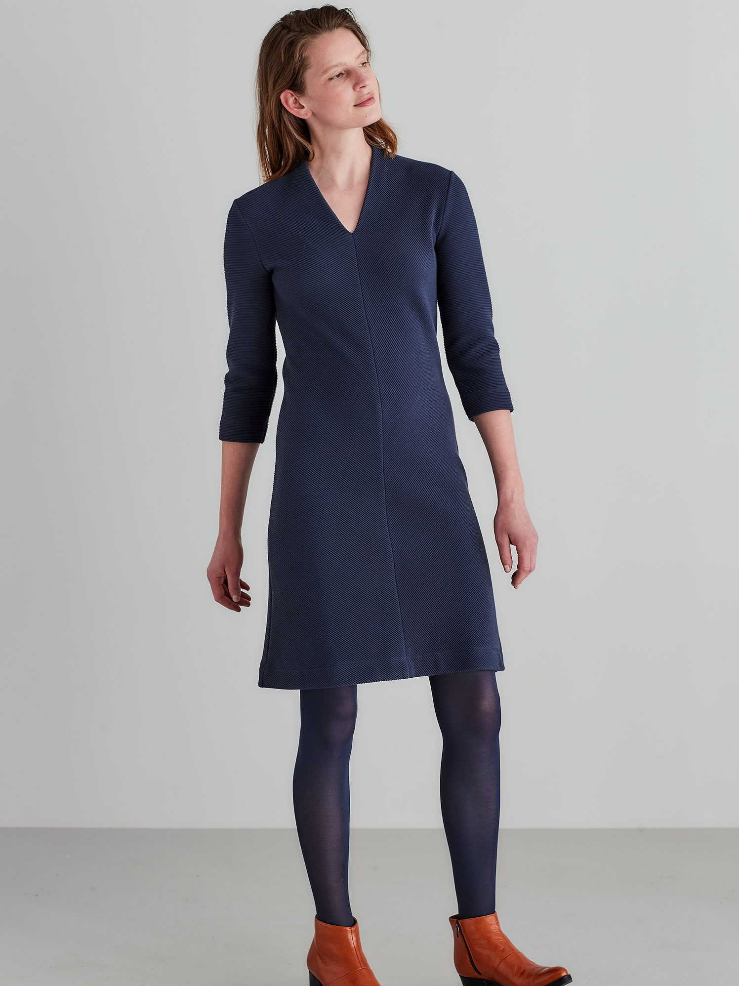 Kleid-3/4 Arm, 39 dunkelblau