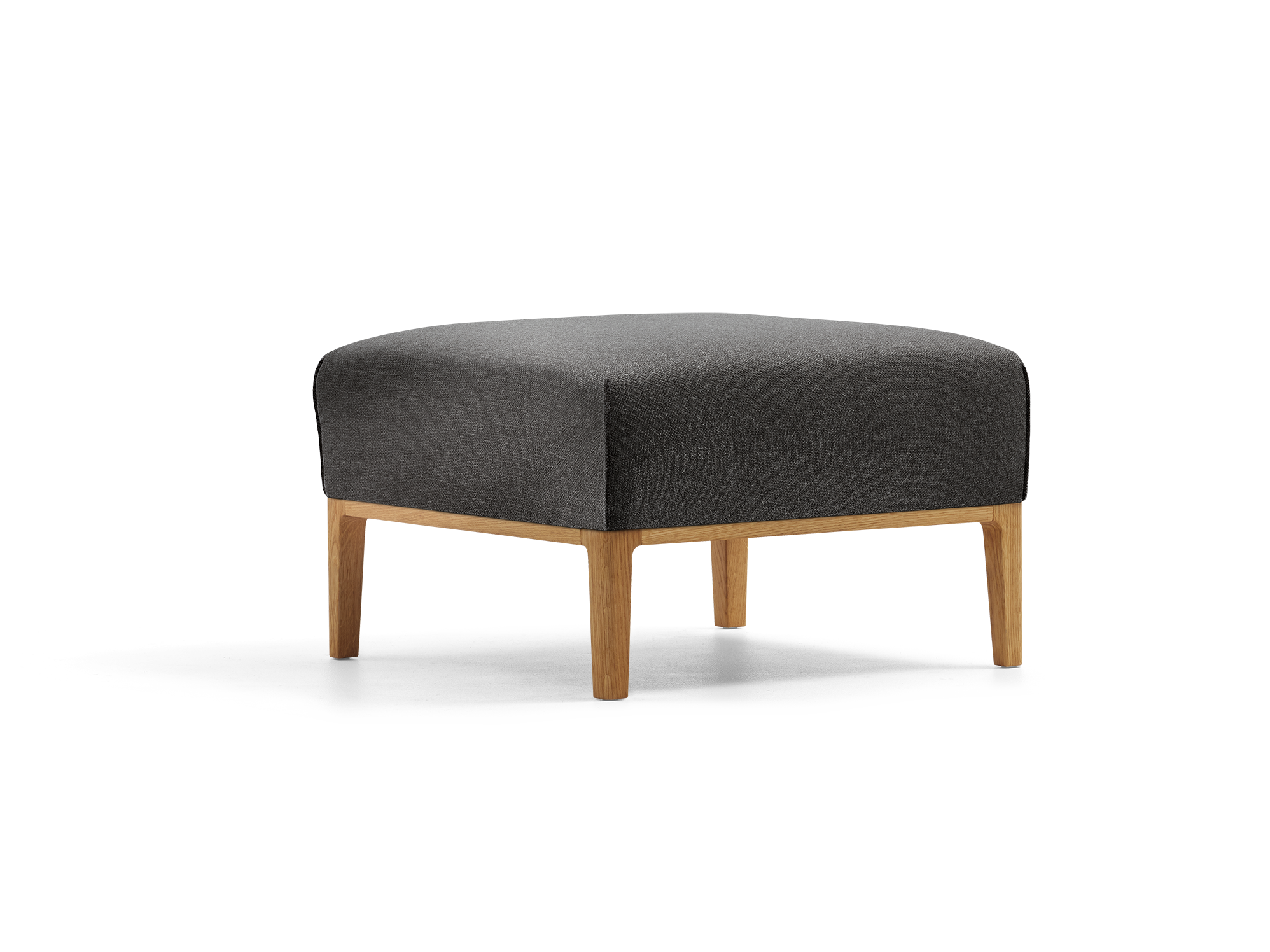 Hocker Lorea, Eiche, mit Bezug Wollstoff Kaland Schiefer
