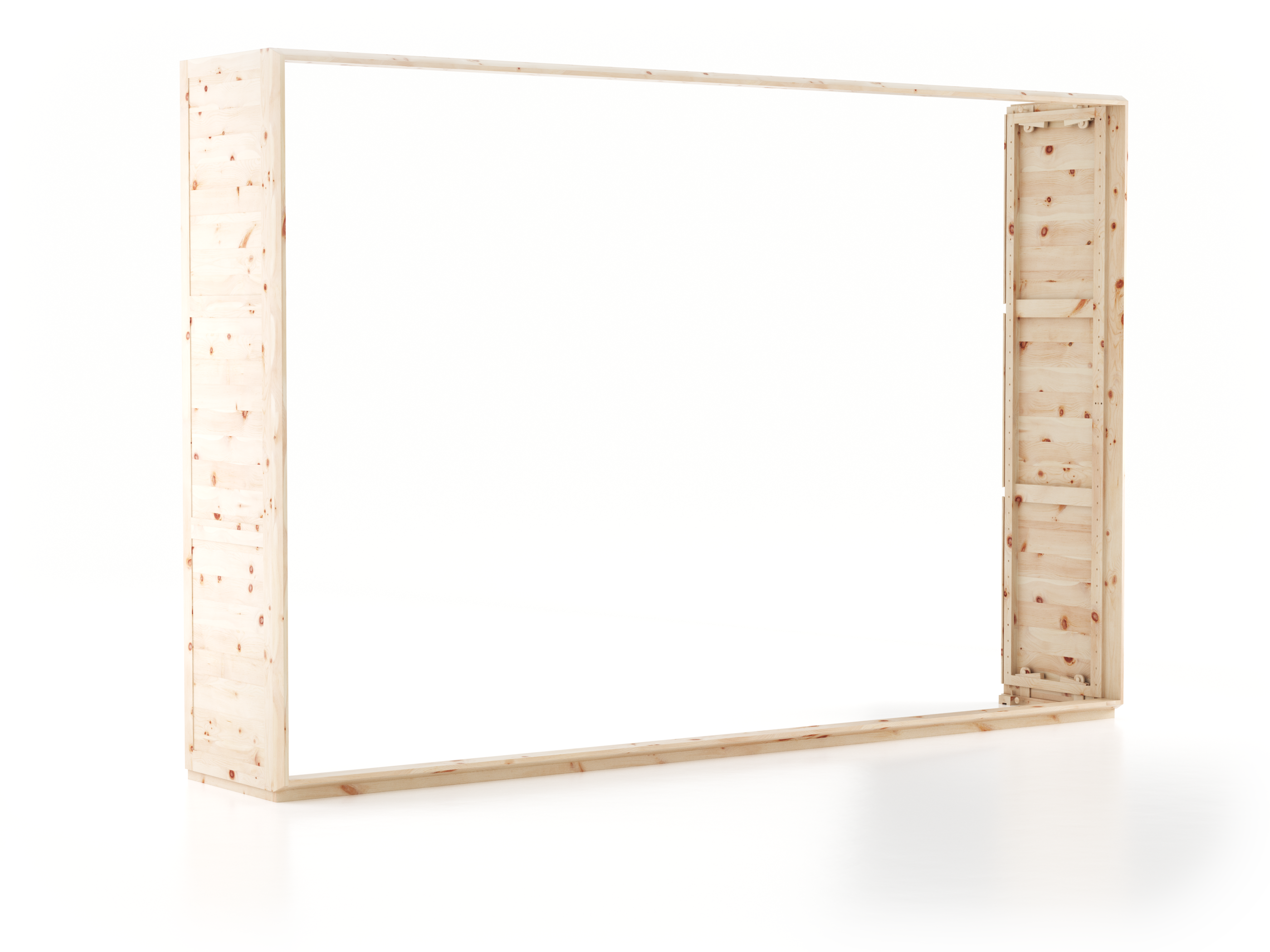 Akumi, Front, ohne Tür, eckig, hoch, B = 360 cm, Zirbe