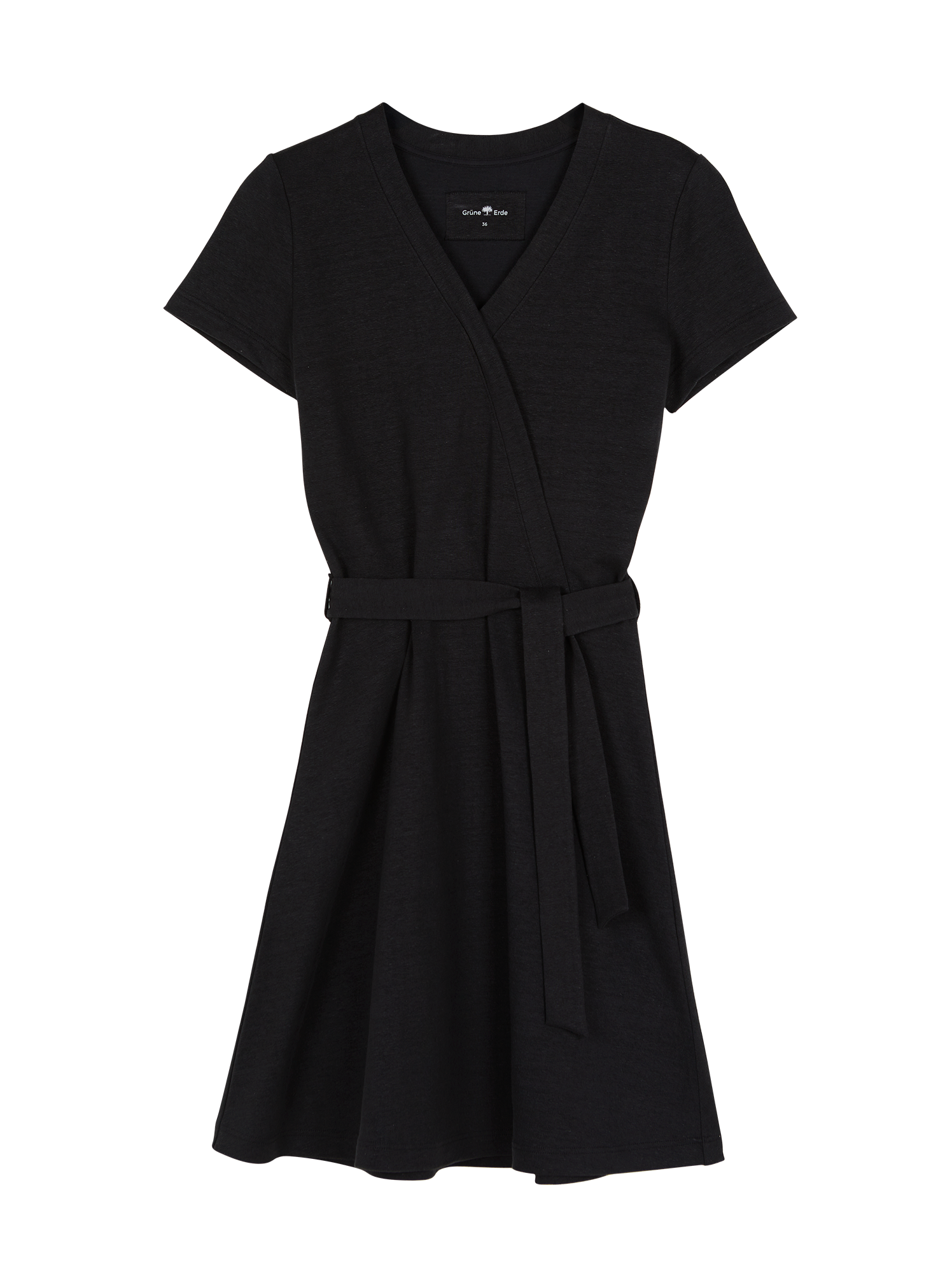 Kleid in Wickeloptik aus Bio Leinen/Baumwolle