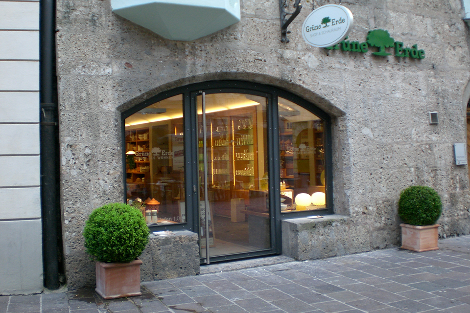 Eingangsbereich vom Grüne Erde Store in Innsbruck
