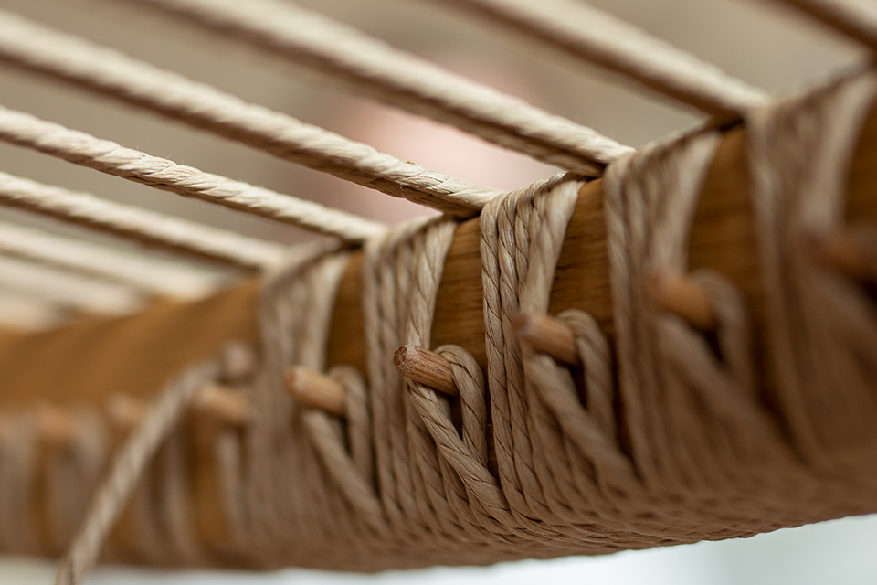 Detailansicht vom Webrahmen