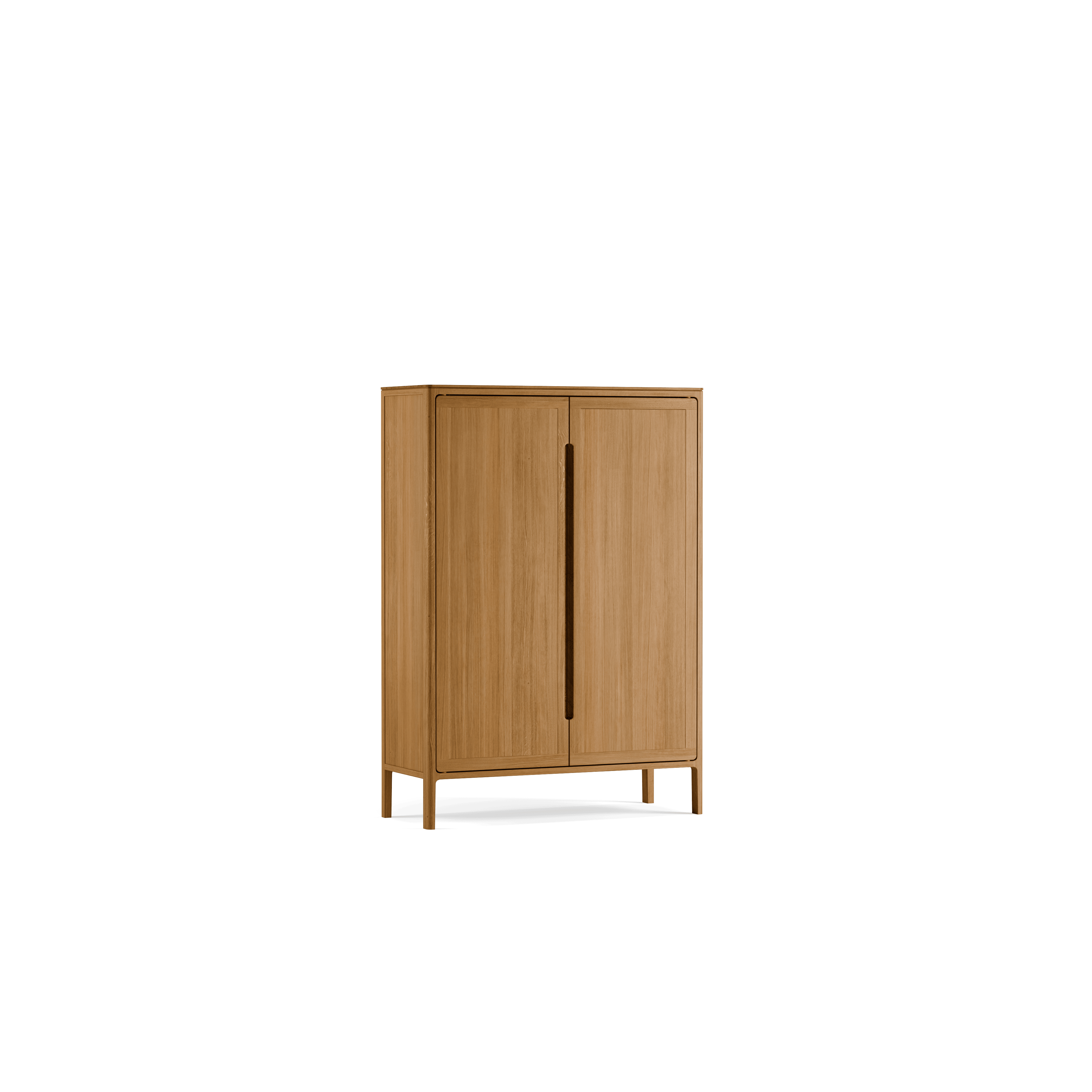 Vitrine Tenso hoch/niedrig aus Massivholz