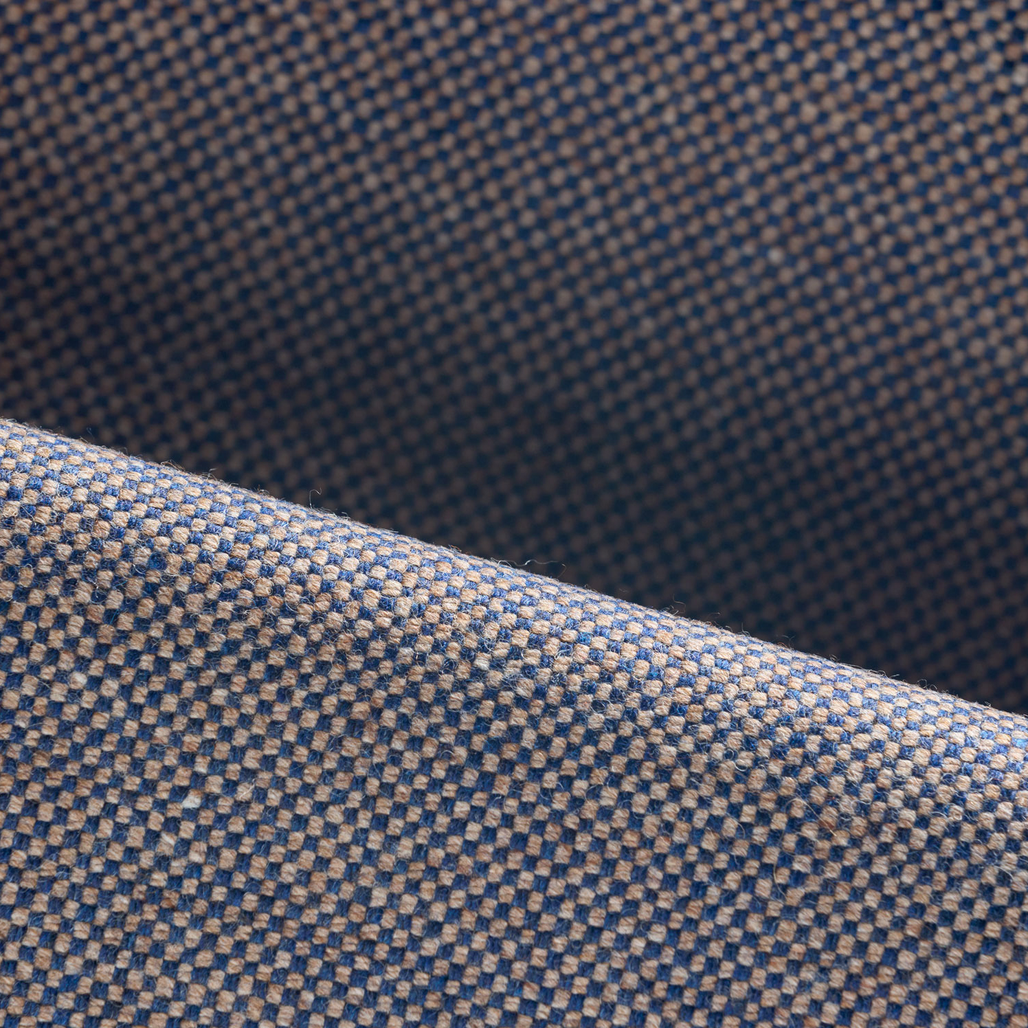 Stoffmuster Wollstoff Elverum Torfblau