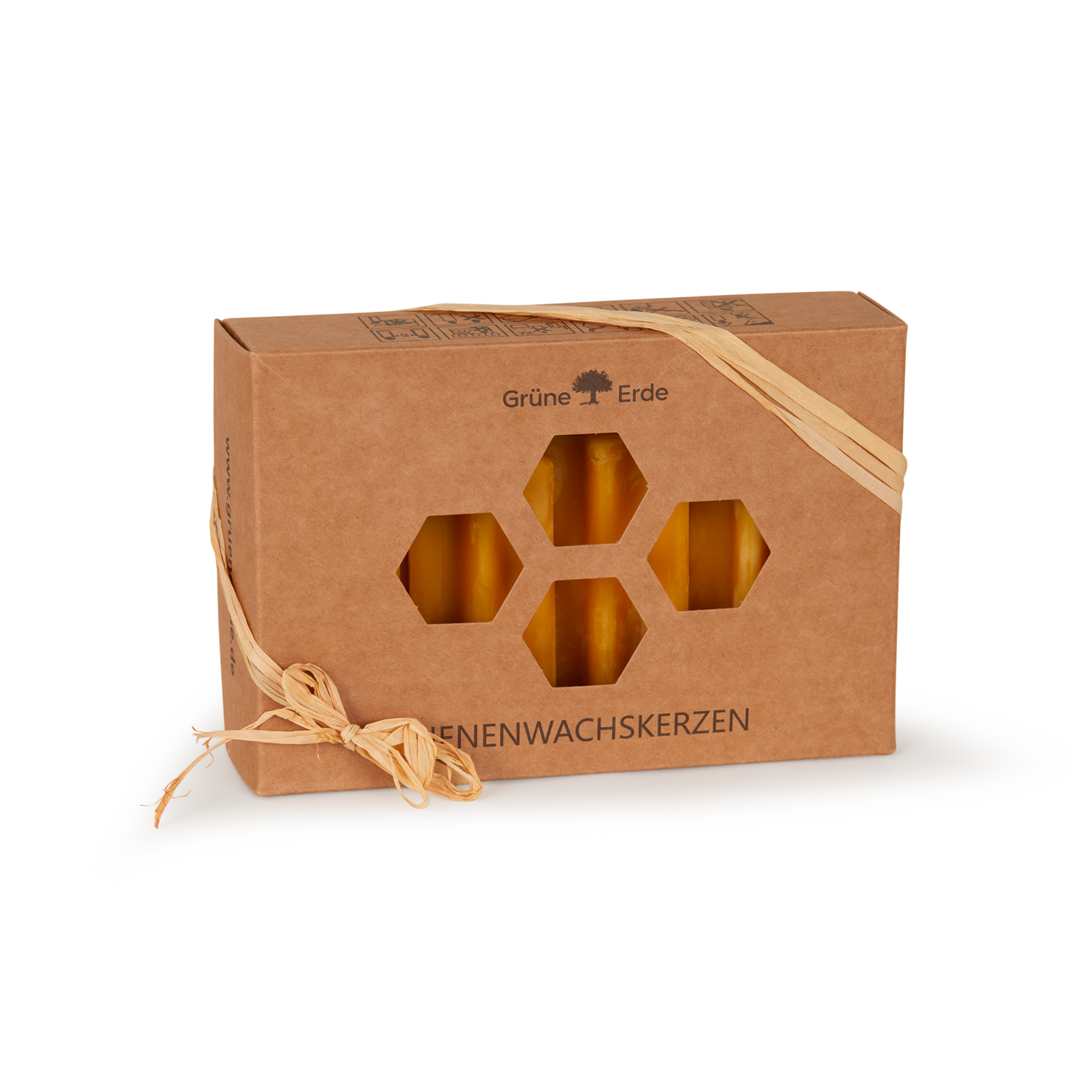 4er-Set Adventkranzkerzen aus Bienenwachs
