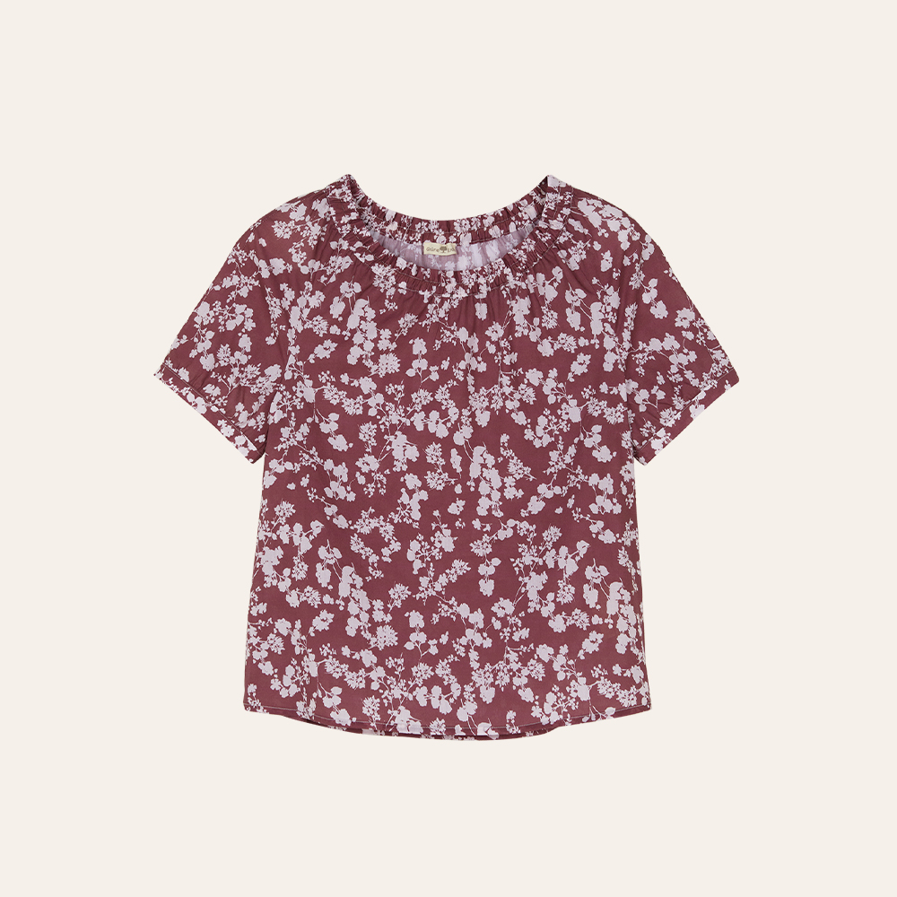 Rosa Bluse mit Blumenmuster