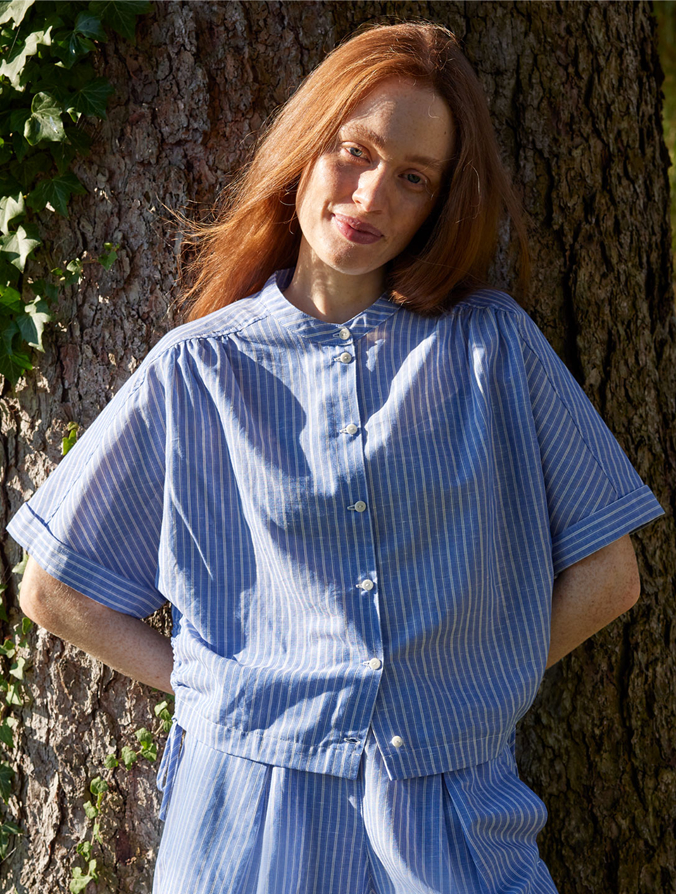 Bluse aus Leinen & Baumwolle