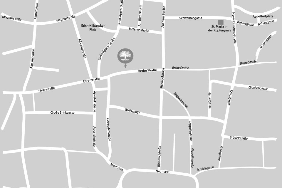 bildliche Wegbeschreibung zum Grüne Erde Store in Köln