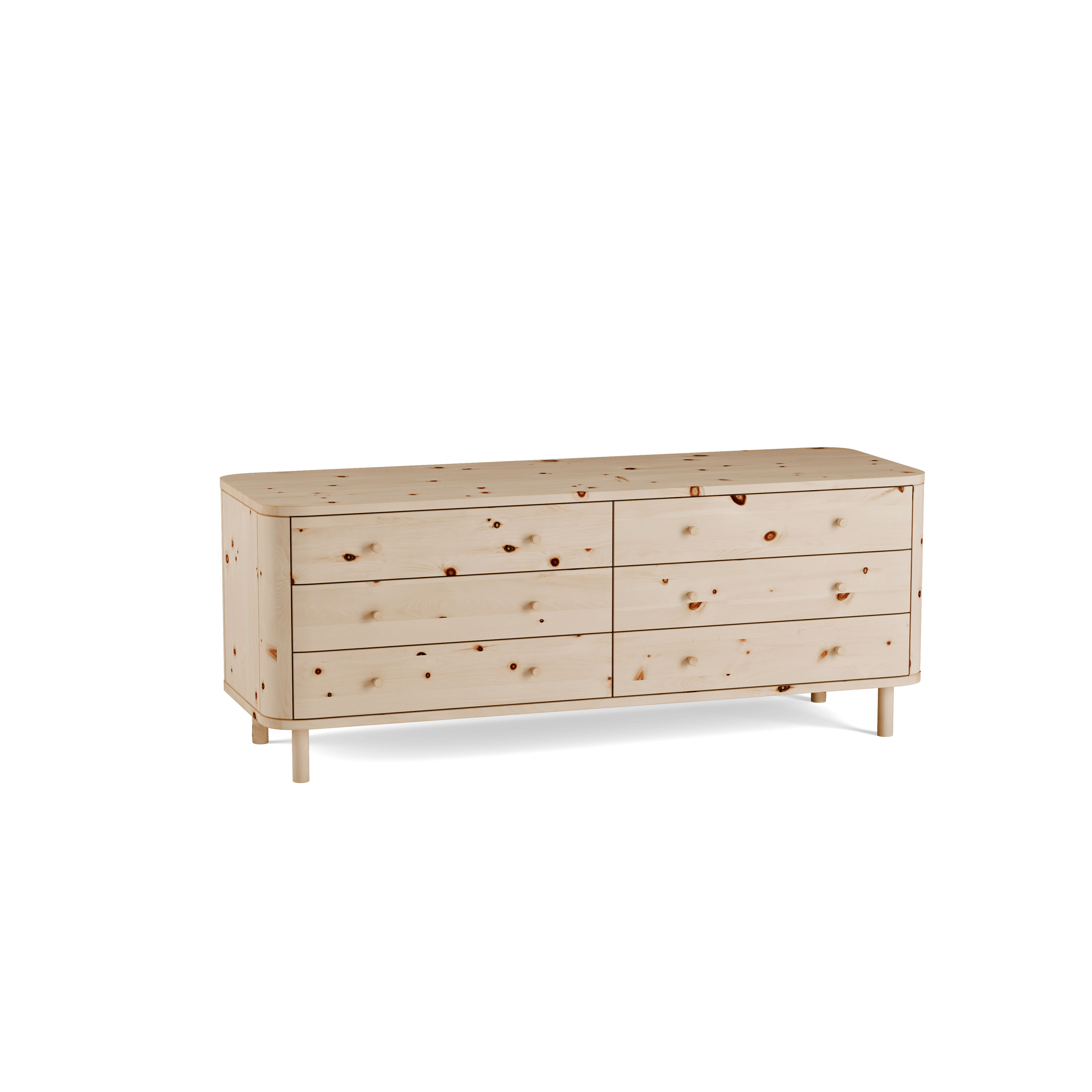 Schrank Tonda 6 Laden aus Massivholz