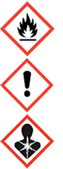 GEFAHR! 
 Flüssigkeit und Dampf leicht entzündbar. Kann bei Verschlucken und Eindringen in die Atemwege tödlich sein. Verursacht Hautreizungen. Verursacht schwere Augenreizung. Kann allergische Hautreaktionen verursachen. Schädlich für Wasserorganismen, mit langfristiger Wirkung. Von Hitze, heißen Oberflächen, Funken, offenen Flammen und anderen Zündquellen fernhalten. Nicht rauchen. Schutzhandschuhe / Augenschutz tragen. 
BEI VERSCHLUCKEN: Sofort GIFTINFORMATIONSZENTRUM/Arzt anrufen. KEIN Erbrechen herbeiführen. 
BEI BERÜHRUNG MIT DER HAUT: Mit viel Wasser und Seife waschen. 
BEI KONTAKT MIT DEN AUGEN: Einige Minuten lang behutsam mit Wasser spülen. Eventuell vorhandene Kontaktlinsen nach Möglichkeit entfernen. Weiter spülen. 
Entsorgung des Inhalts / des Behälters gemäß den örtlichen / regionalen / nationalen/ internationalen Vorschriften. 
Ist ärztlicher Rat erforderlich, Verpackung oder Kennzeichnungsetikett bereithalten. 
Darf nicht in die Hände von Kindern gelangen. 