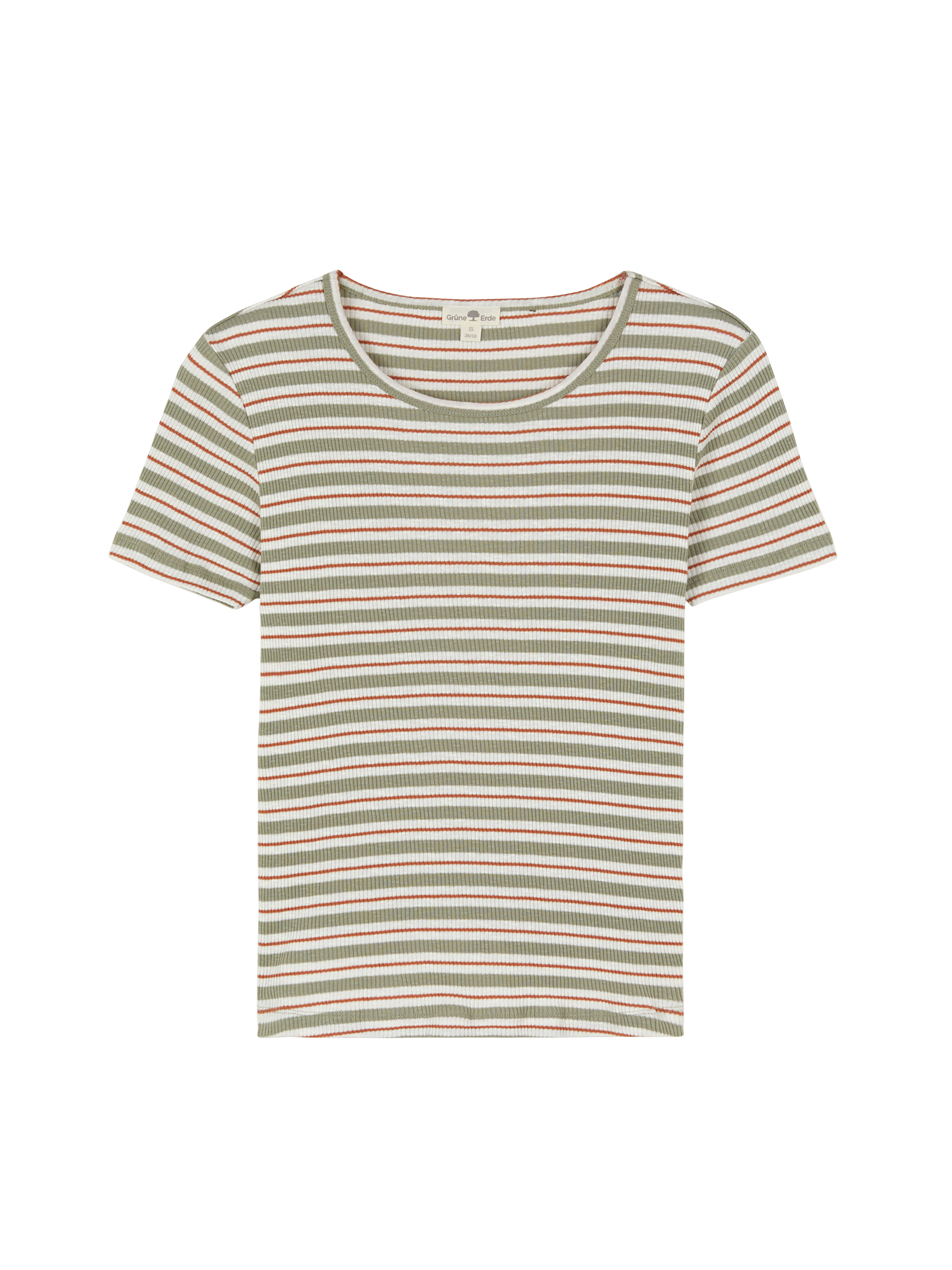 Kurzarmshirt Rippe aus Bio Baumwolle