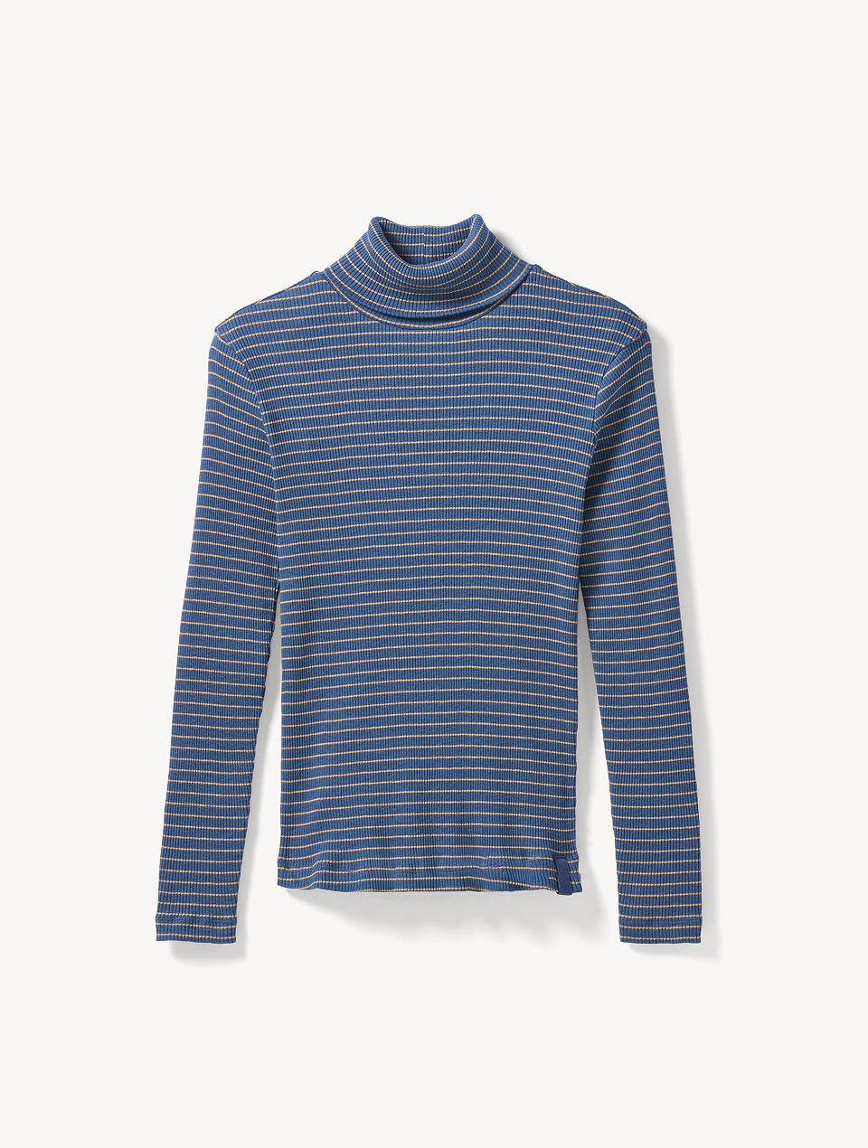 Blau gestreiftes Langarmshirt mit Rollkragen