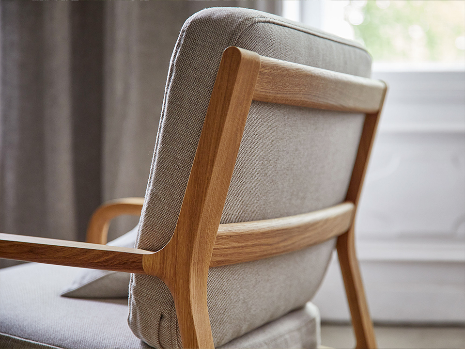 Fauteuil Kador mit Wollstoff Tano Natur