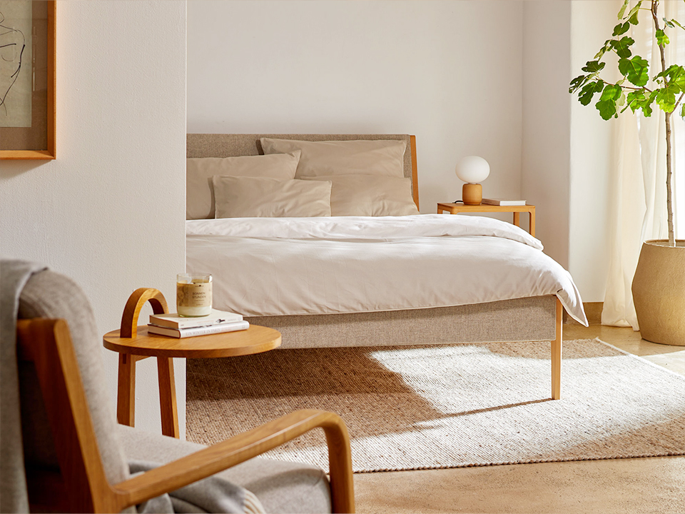 Polsterbett im Schlafzimmer