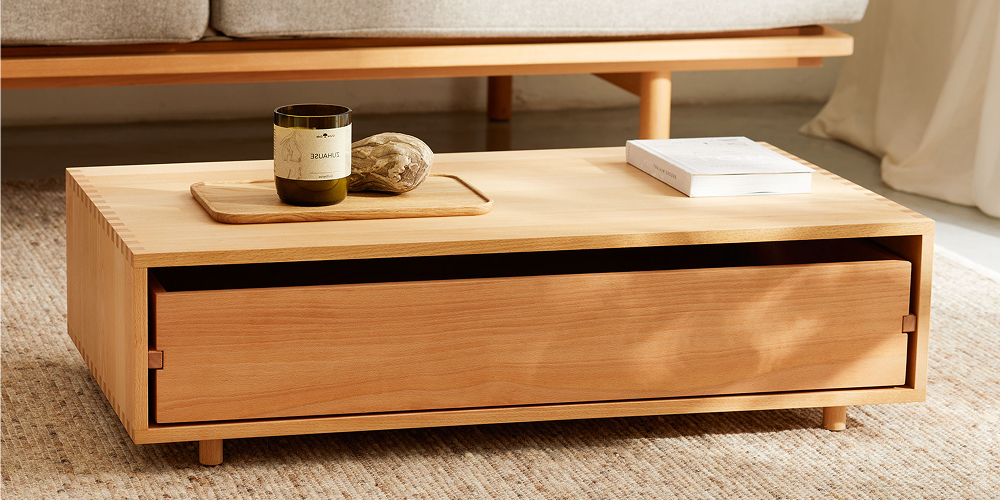 Sofatisch Jukai Pur aus Bucheim Wohnzimmer